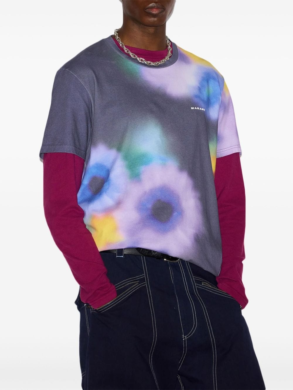 blur-effect logo-print T-shirt - 3