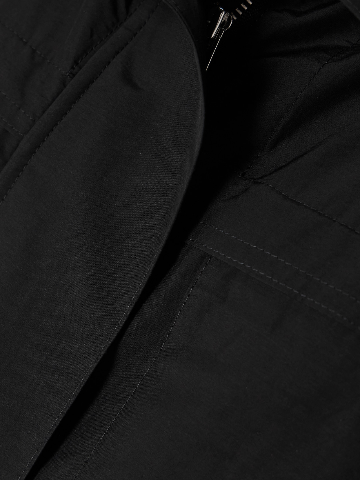 Hooded Gathered Cotton-blend Shell Jacket - 5