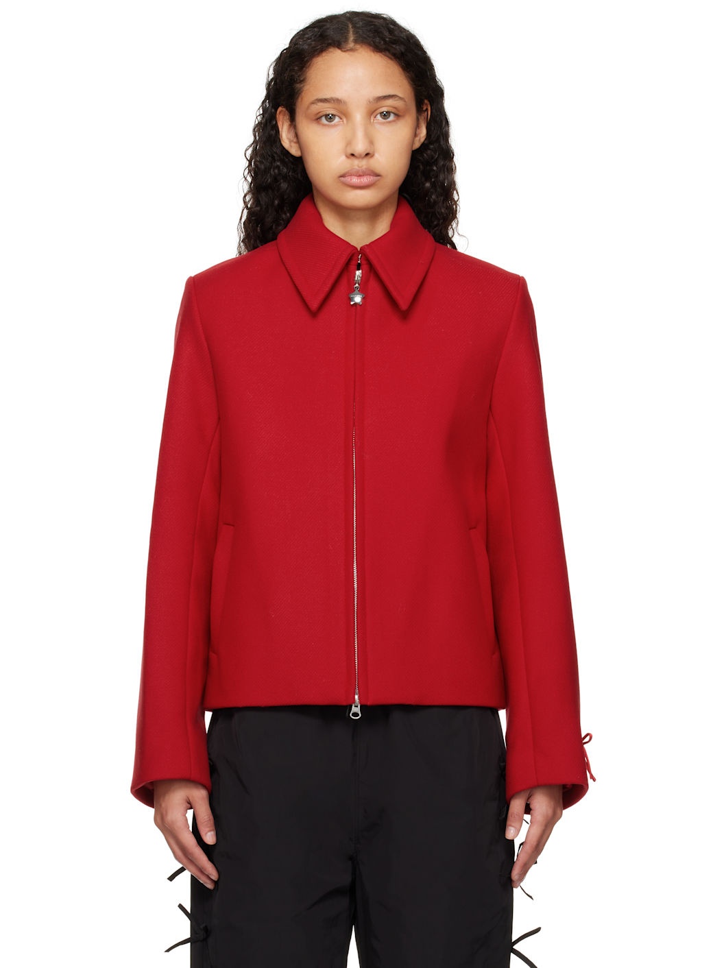 【関税込み】Sandy Liang レッド Helsa ジャケット SANDY LIANG Red Helsa Jacket | REVERSIBLE