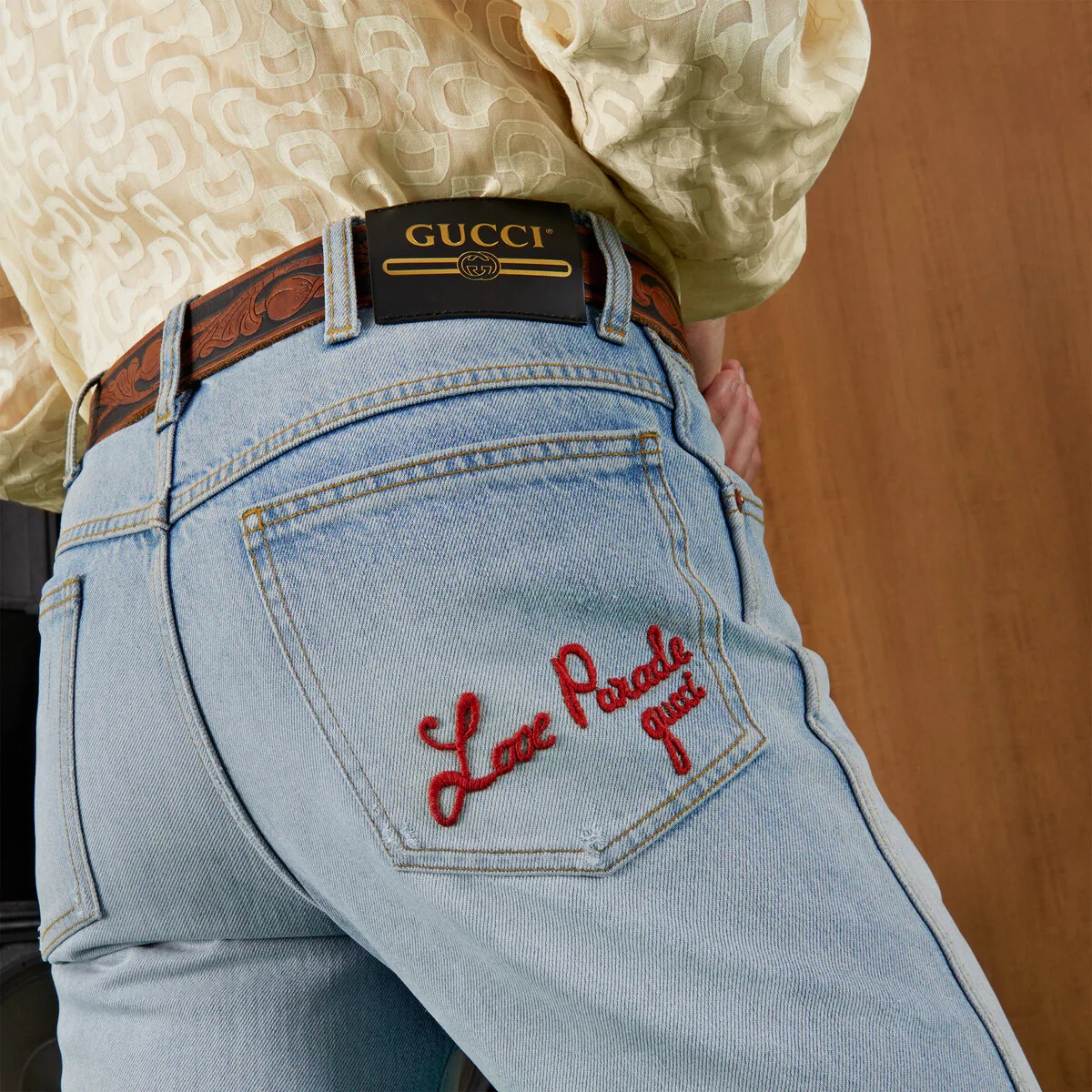 Regular fit bleach washed denim pant - 4