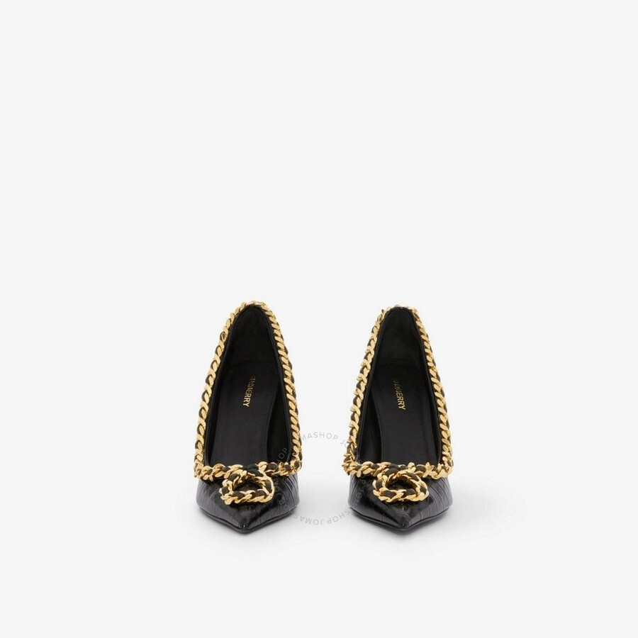 Burberry Chain Link Detail Leather Pumps - 2