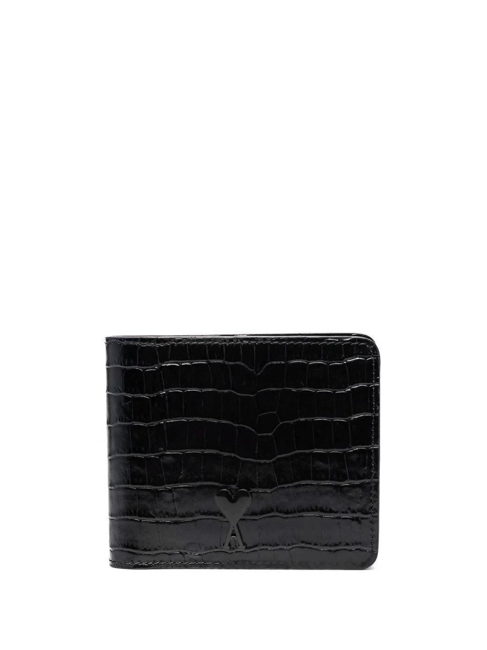 crocodile-embossed leather wallet - 1