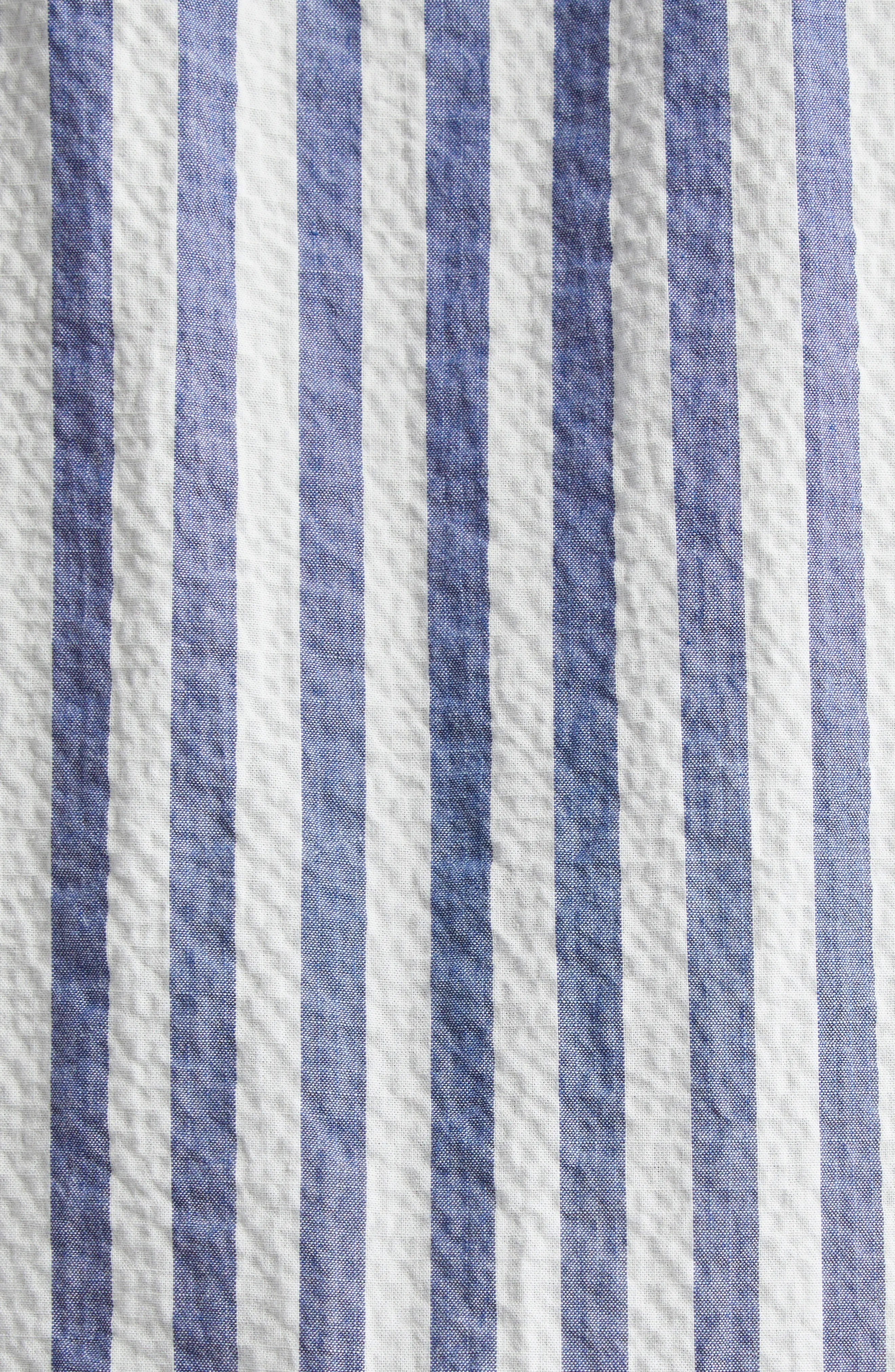 Trisha Stripe Cotton Shirtdress in Blue/White - 6