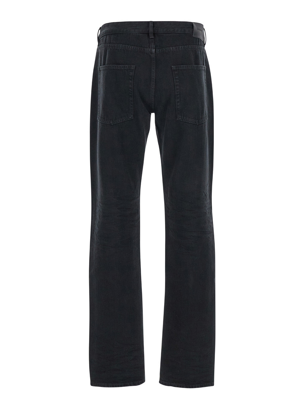 Saint Laurent Men Black Slim Jeans With Logo Patch In Denim Man - 2