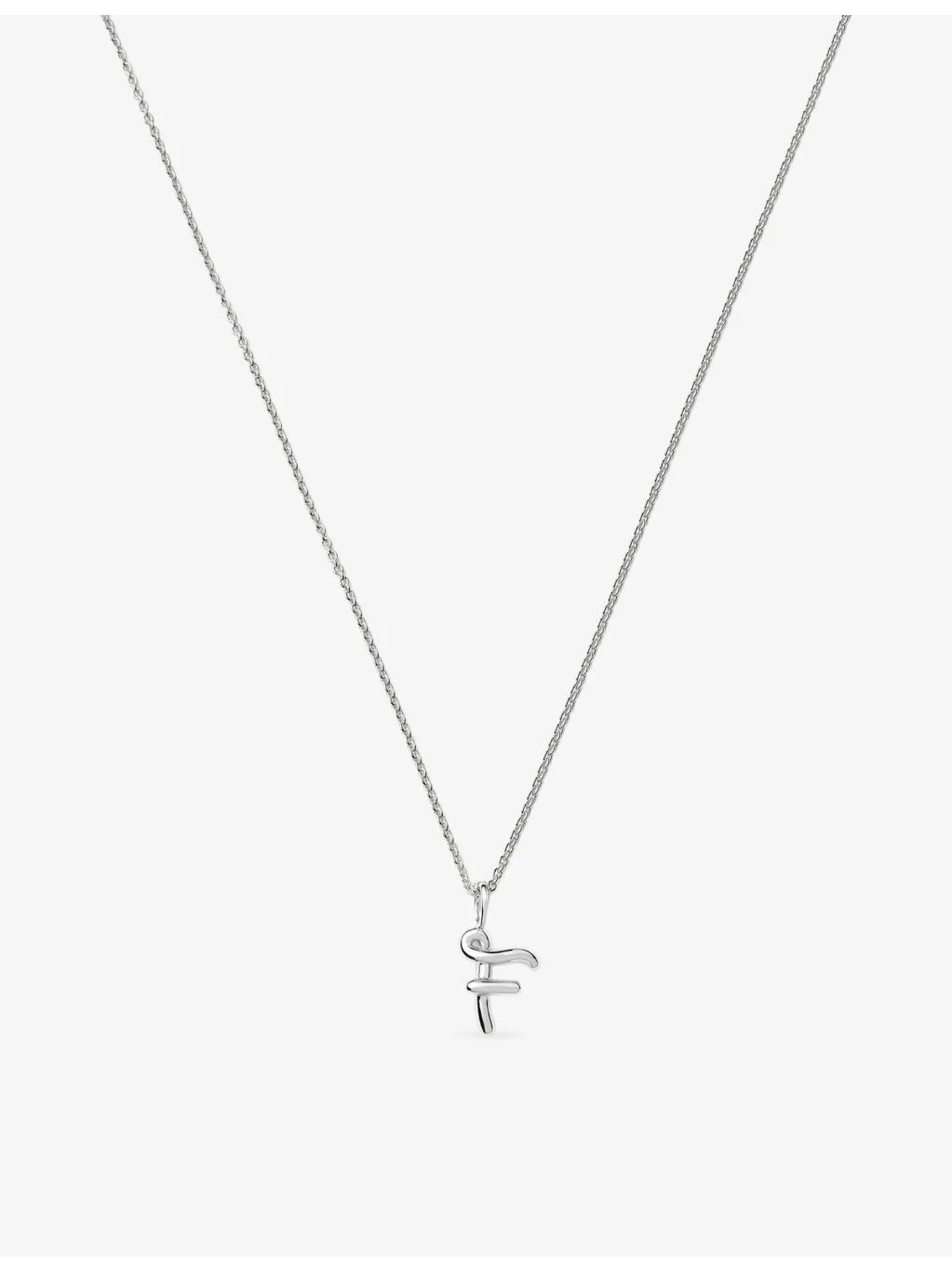 Curly Molten Mini Initial F Silver-Plated Sterling-Silver Necklace - 1