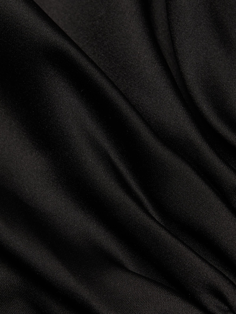 Women's Malika Ruffled Satin One-Shoulder Midi-Dress - Black 7