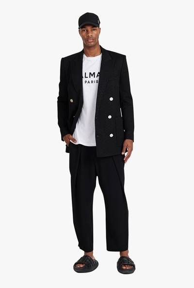 Balmain Black eco-designed crepe blazer with Balmain monogram outlook