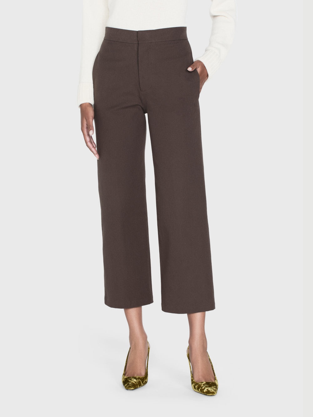 Le Jane Crop Trouser in Chocolate Brown - 3