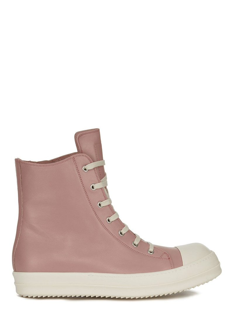 high-top leather sneakers - 1