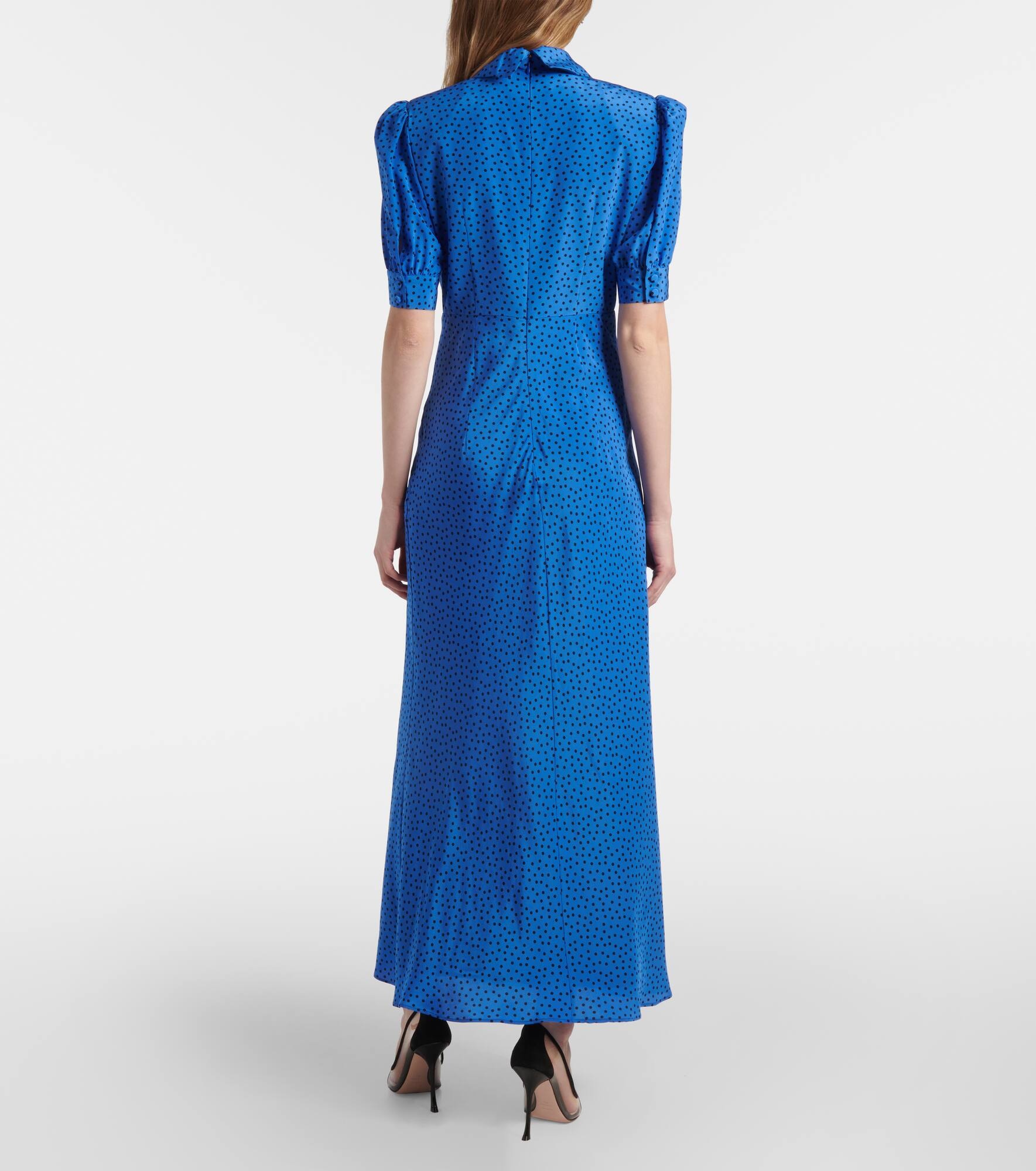 Polka-dot silk maxi dress - 3