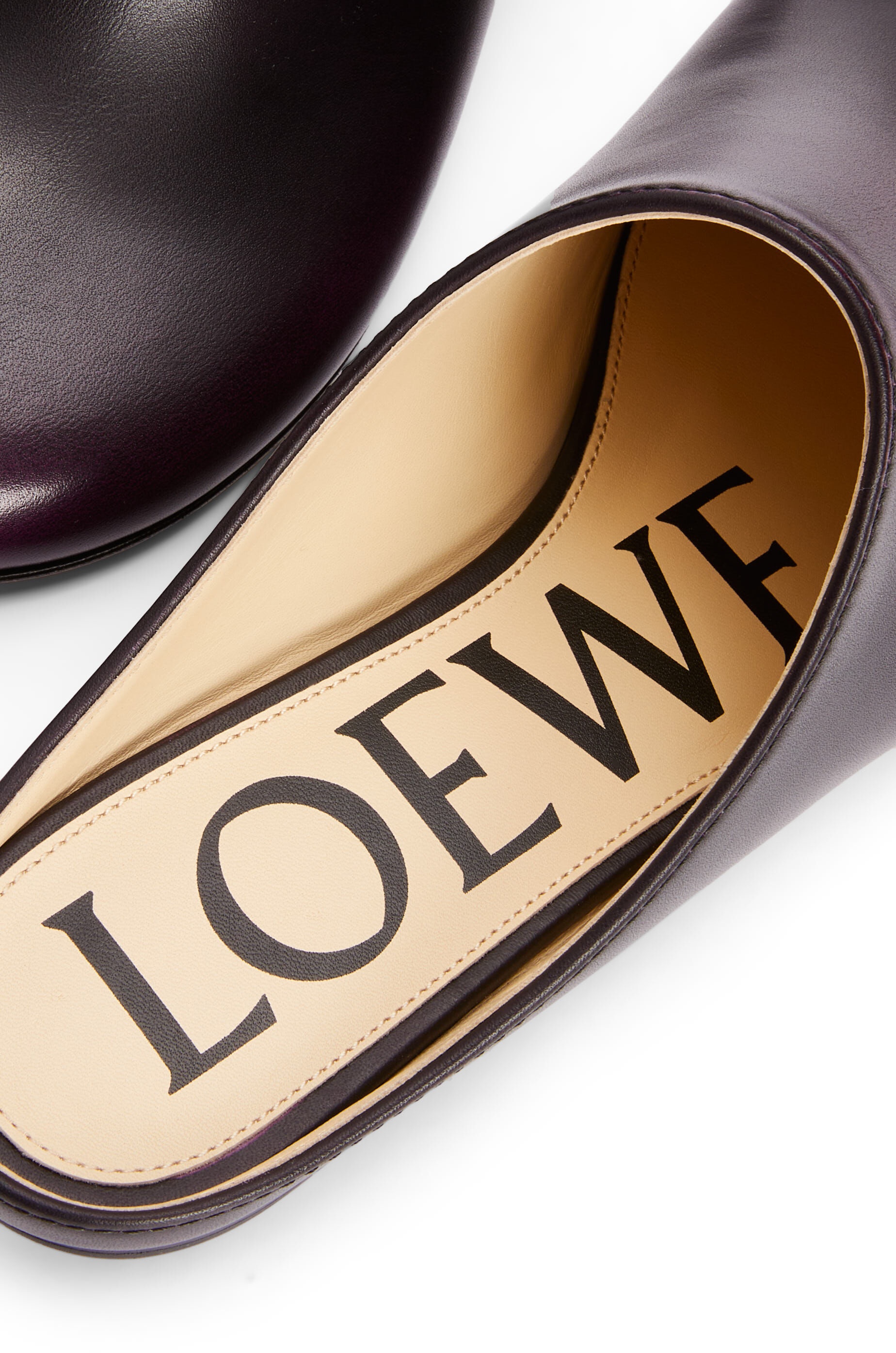 Flat mule in bi-colour brushed-off calfskin - 5