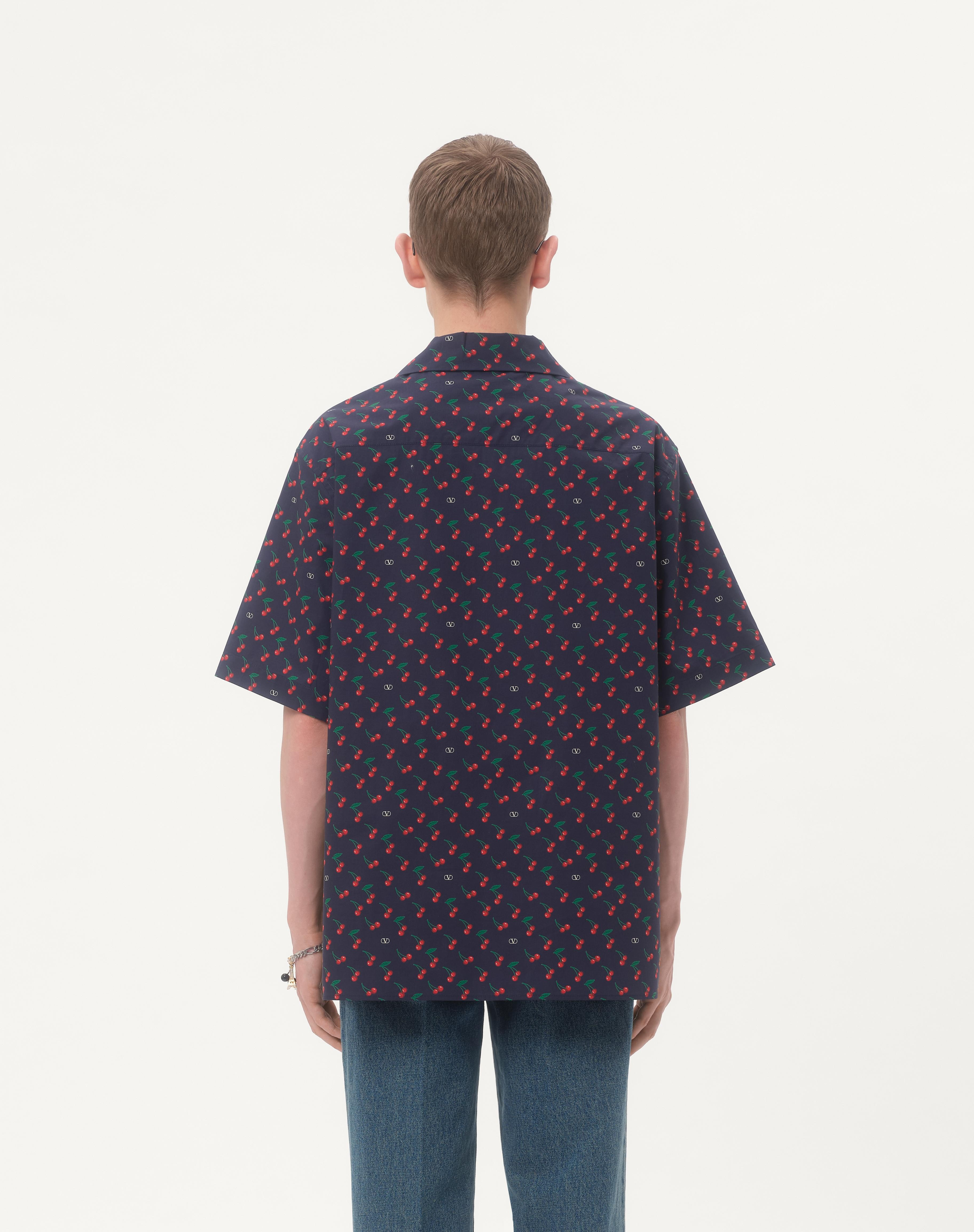 COTTON POPLIN BOWLING SHIRT WITH CHERRYFIC PRINT - 7