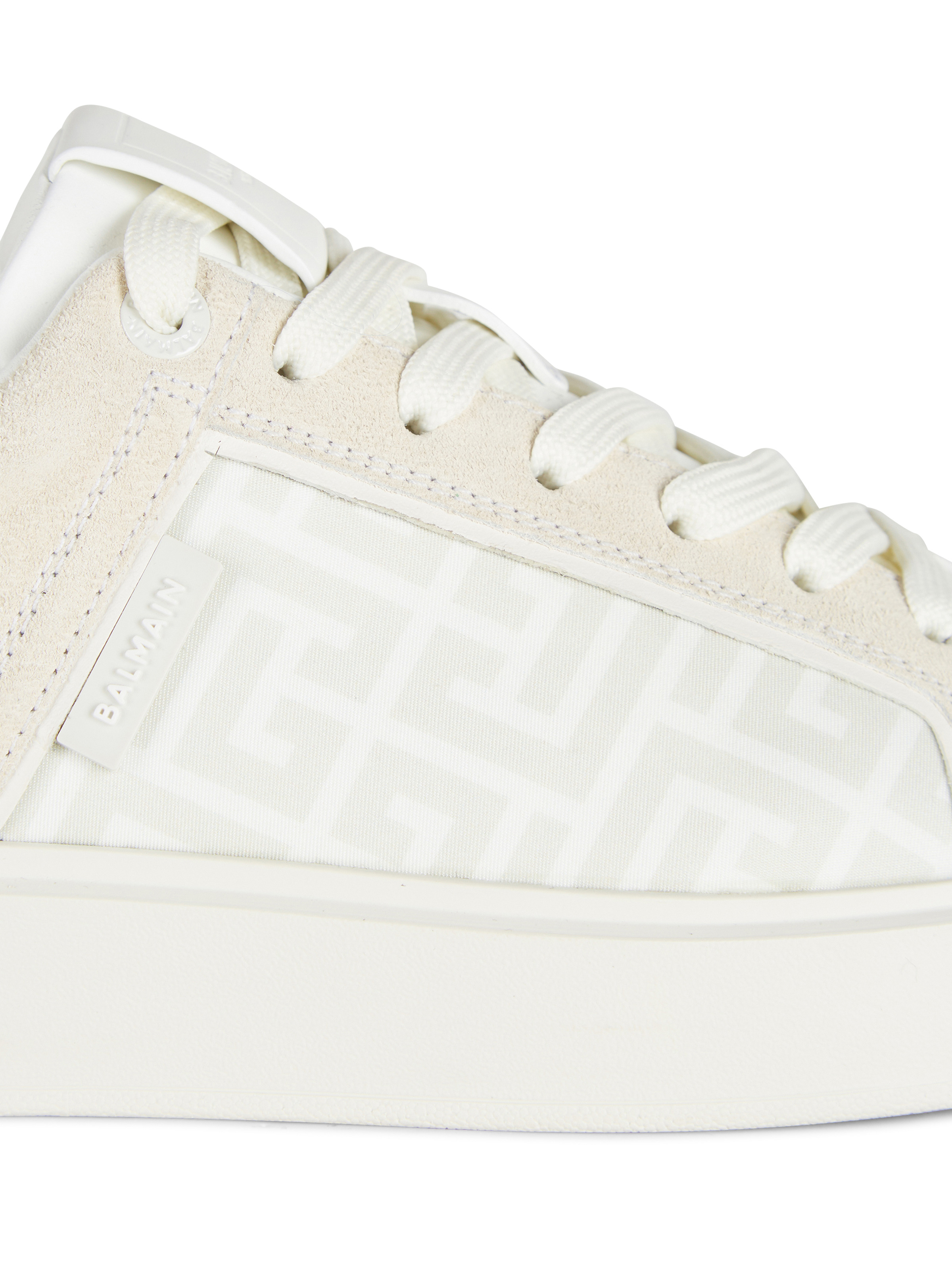 B-Court monogrammed nylon and leather trainers - 6