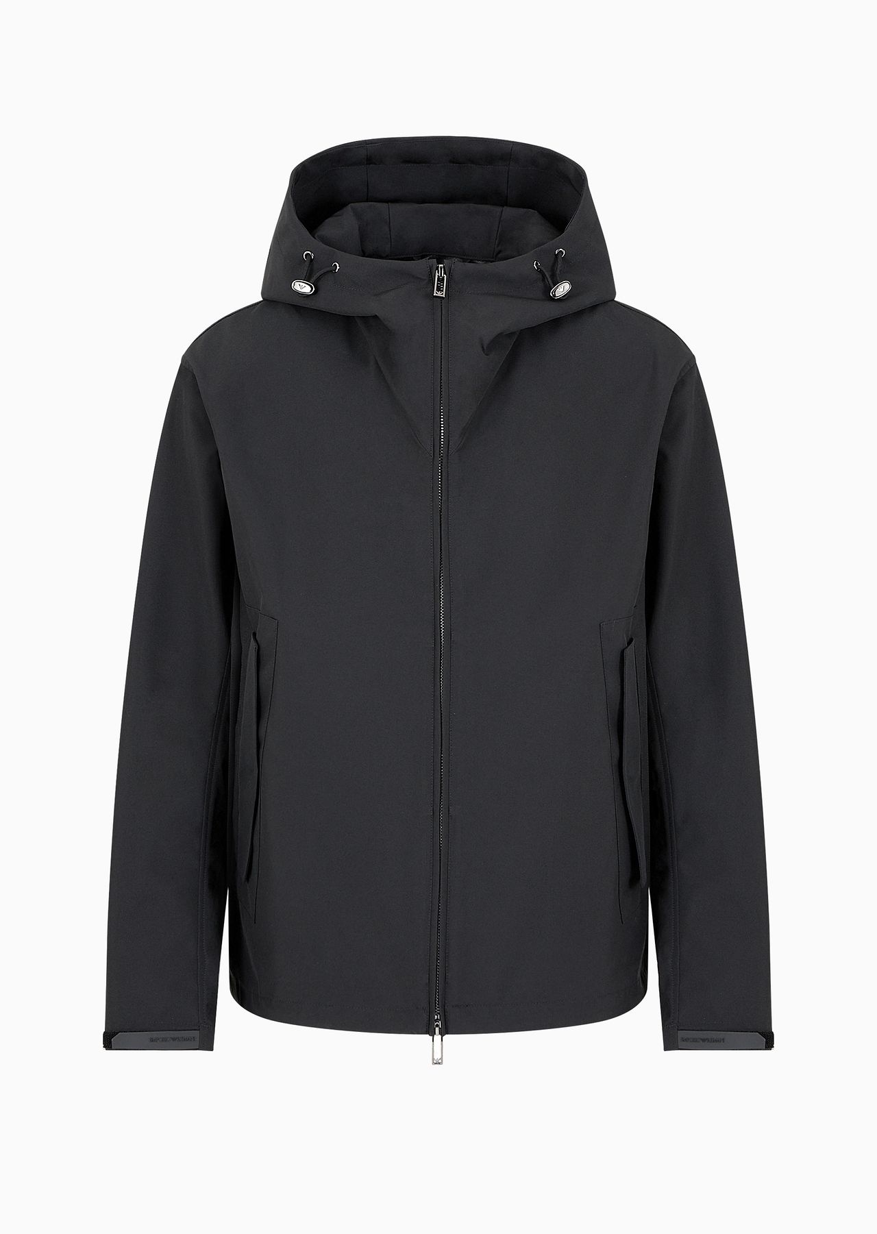 Blouson with nylon hood and backed knit - 1