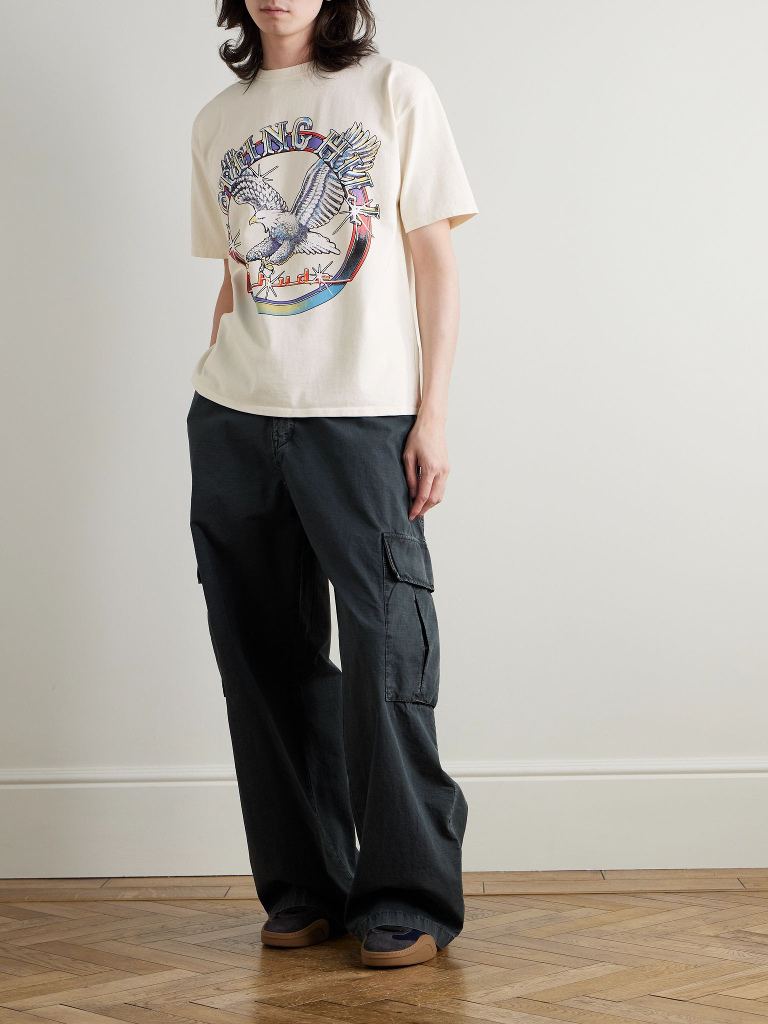 Notting Hill Eagle Logo-Print Cotton-Jersey T-Shirt White - 2