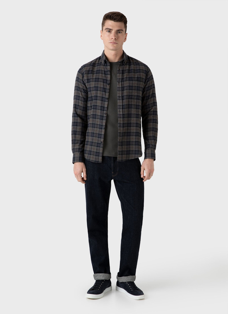 Sunspel Button Down Flannel Shirt outlook
