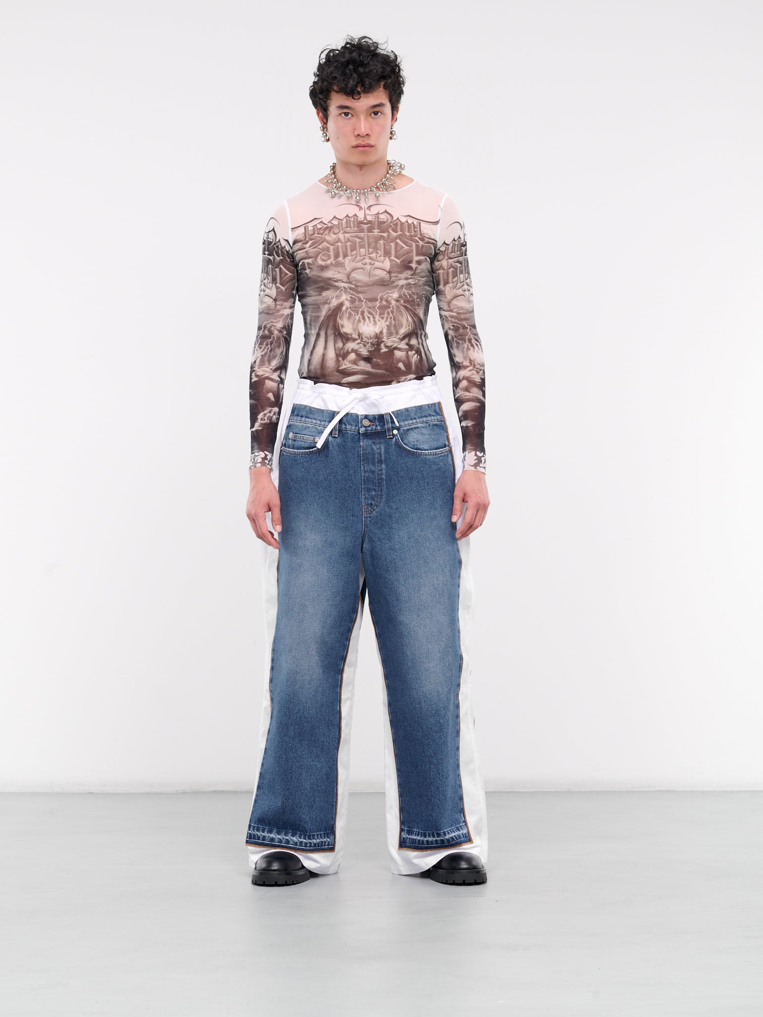 Denim Jean Detailed Pants - 6
