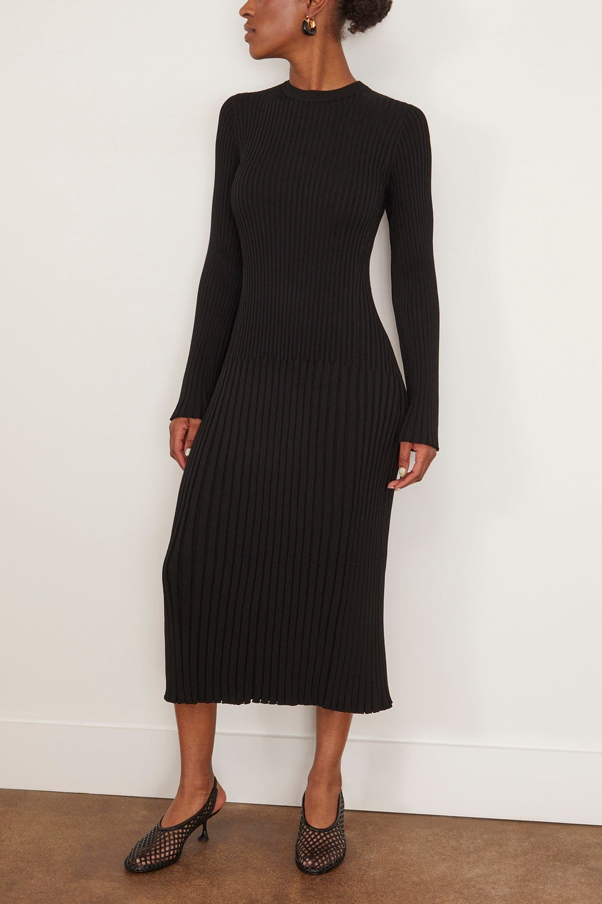 Kenna Rib Dress in Black - 3