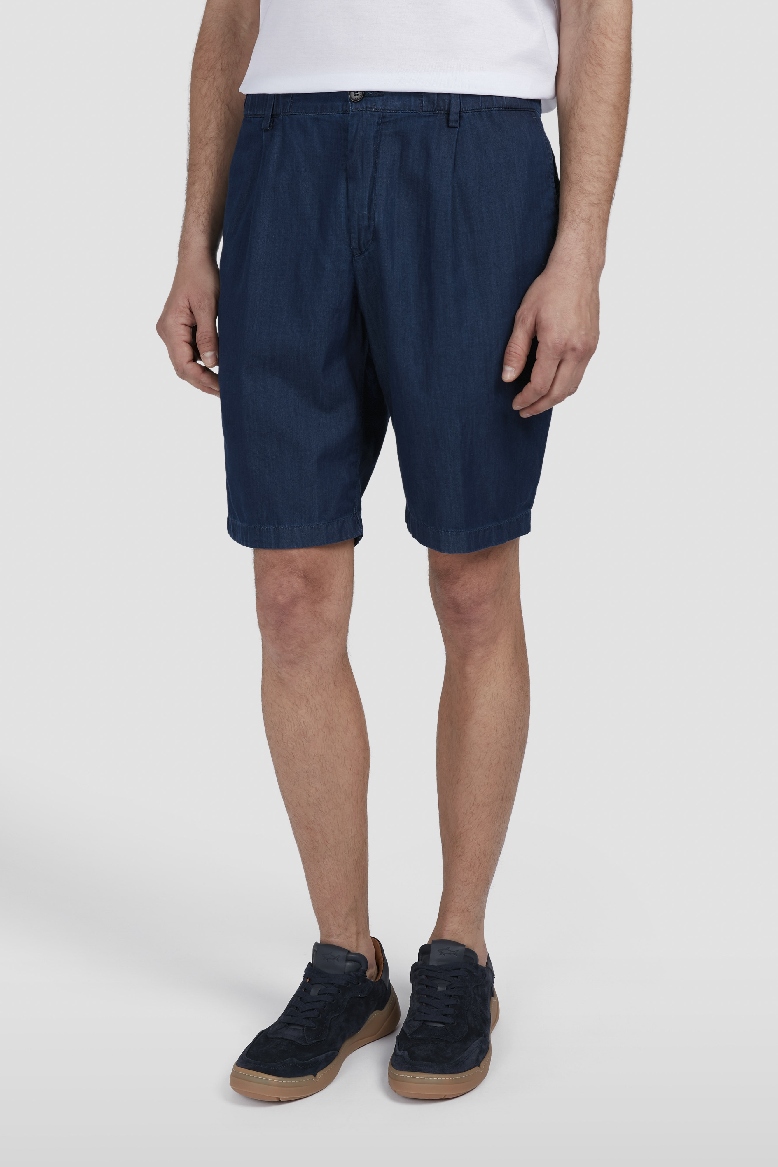 BERMUDA SHORTS IN GIZA COTTON LIGHT DENIM - 6
