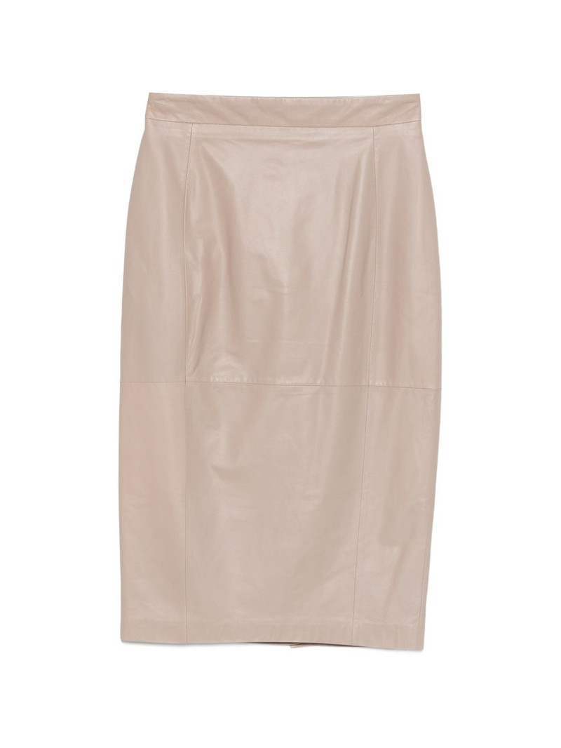Max Mara panelled lamb leather skirt outlook