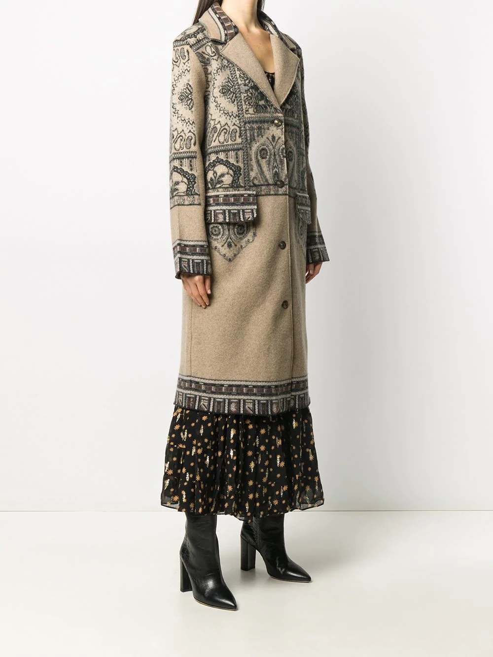 paisley print coat - 3