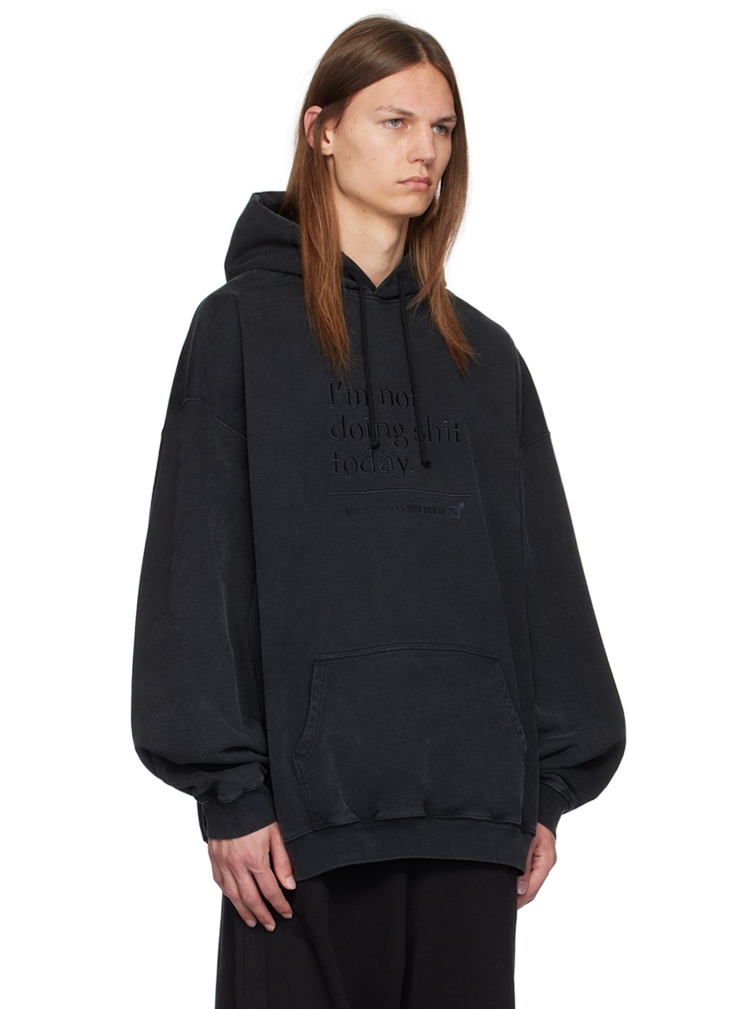 VETEMENTS☆関税込☆ブラック I'm Not Doing Shit Todayフーディ VETEMENTS Black 'I'm Not Doing Shit Today' Hoodie | REVERSIBLE