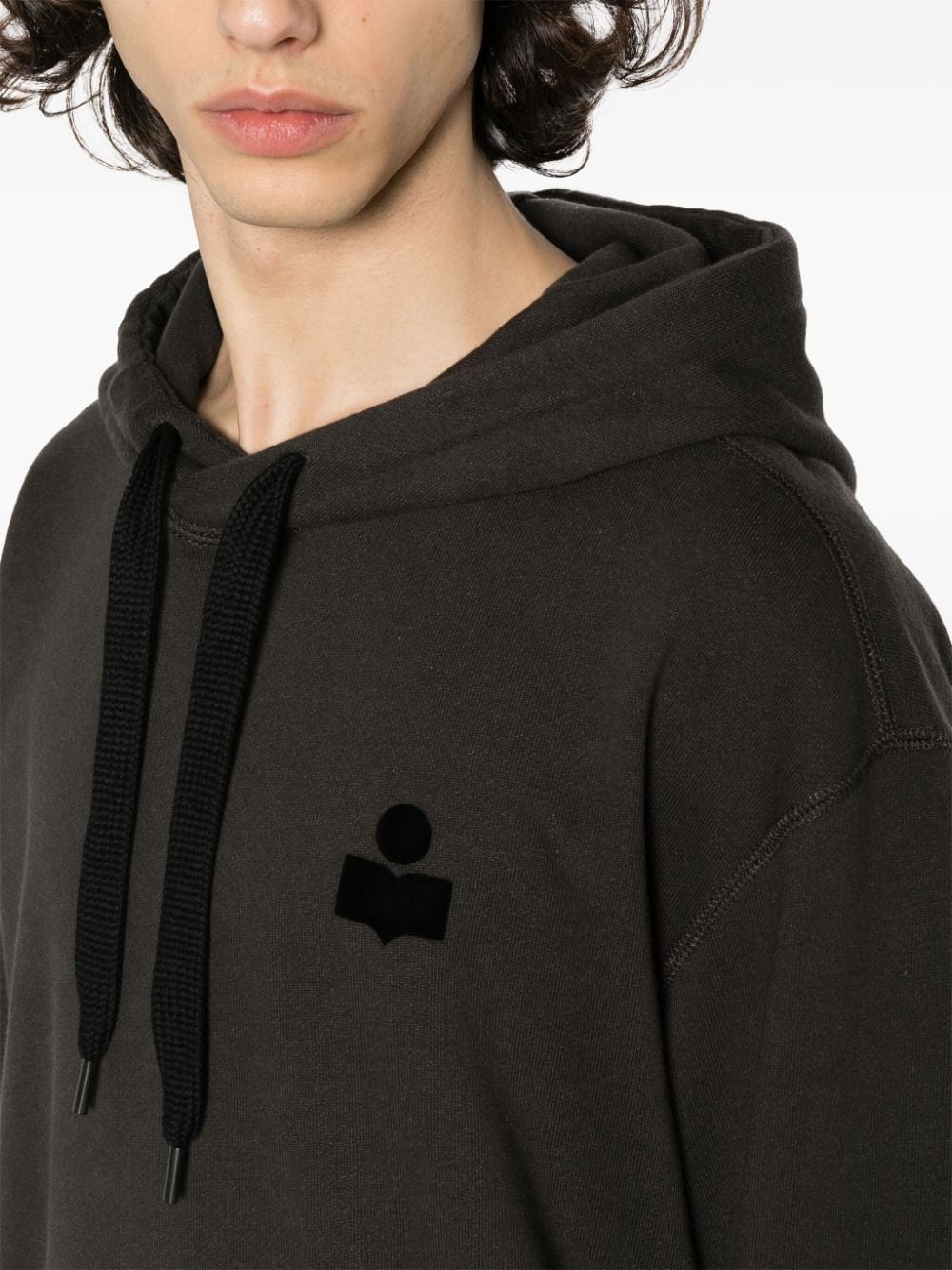 logo-appliquÃ© drawstring hoodie - 5