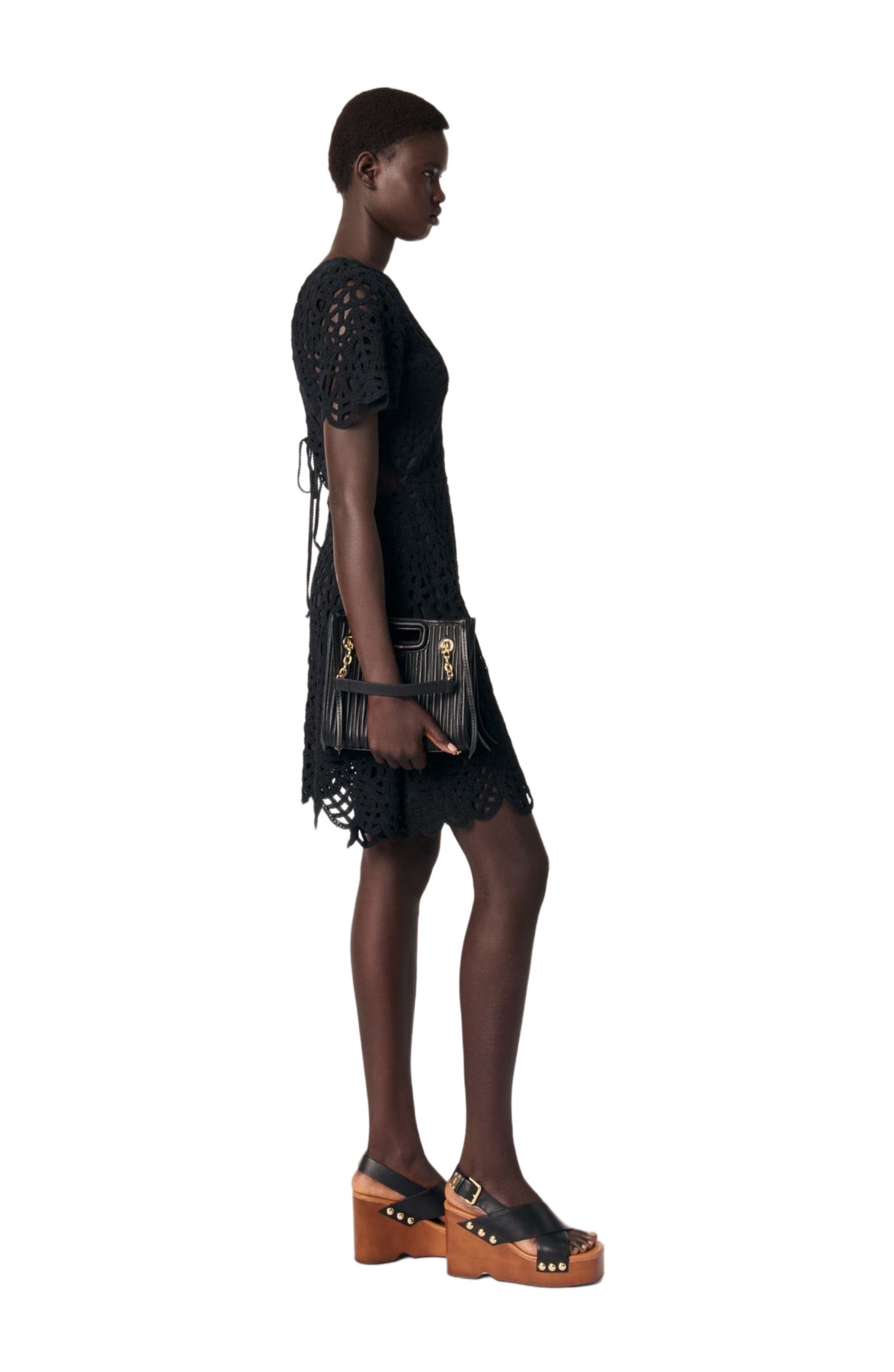 maje Short crochet dress in Black at Nordstrom - 3