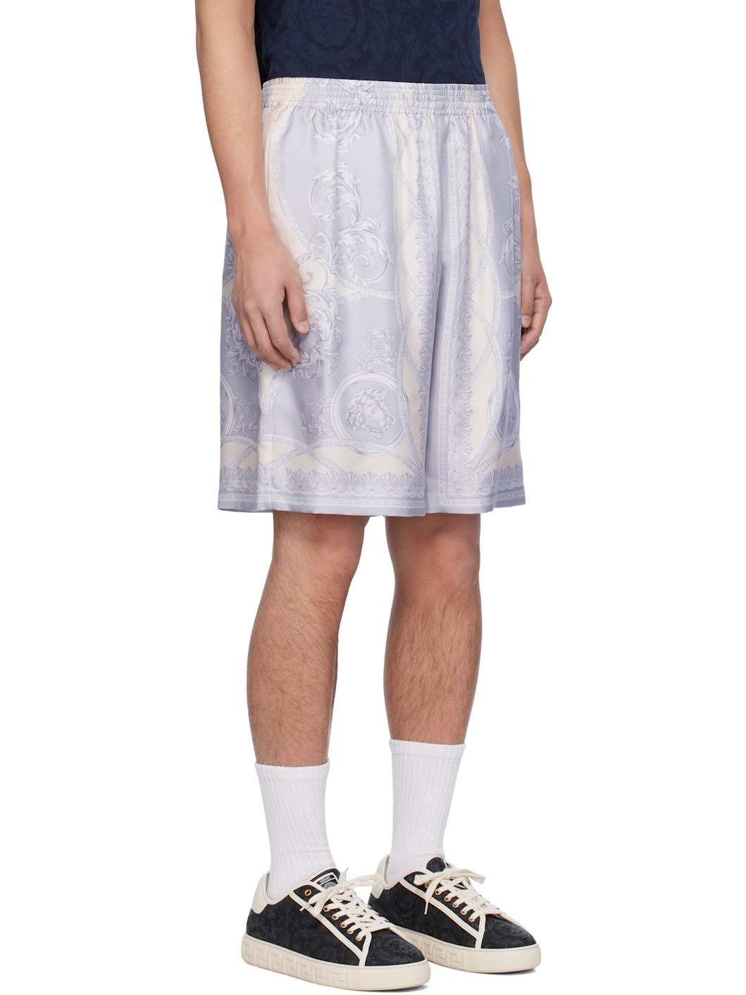 Gray 'La Coupe des Dieux' Silk Shorts - 2