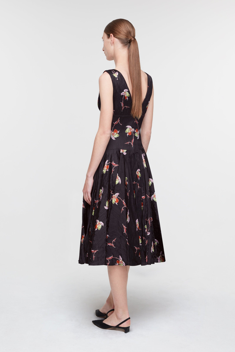 Nerita Dress In Black Satin 4