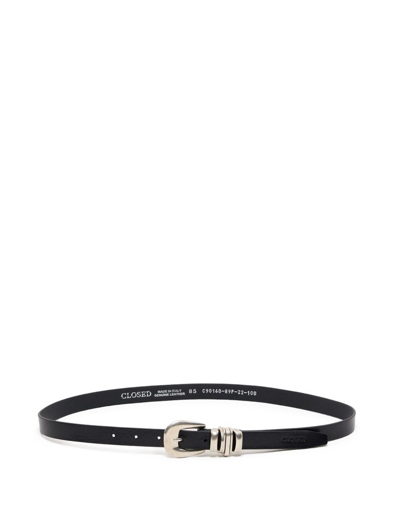 silver-tone buckle leather belt 1