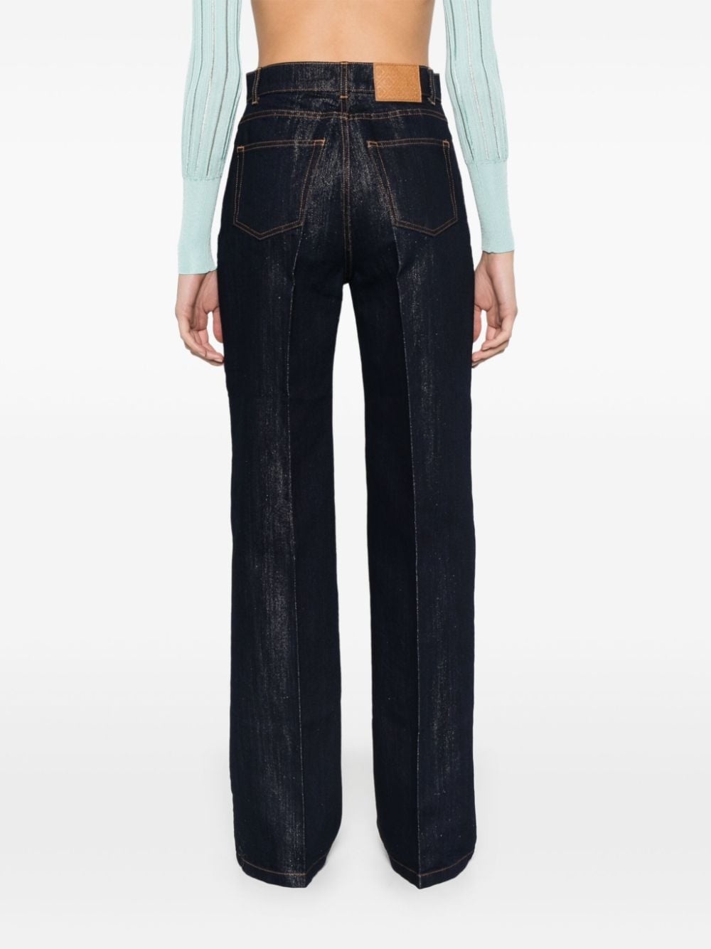 lurex-detail straight-leg jeans - 4