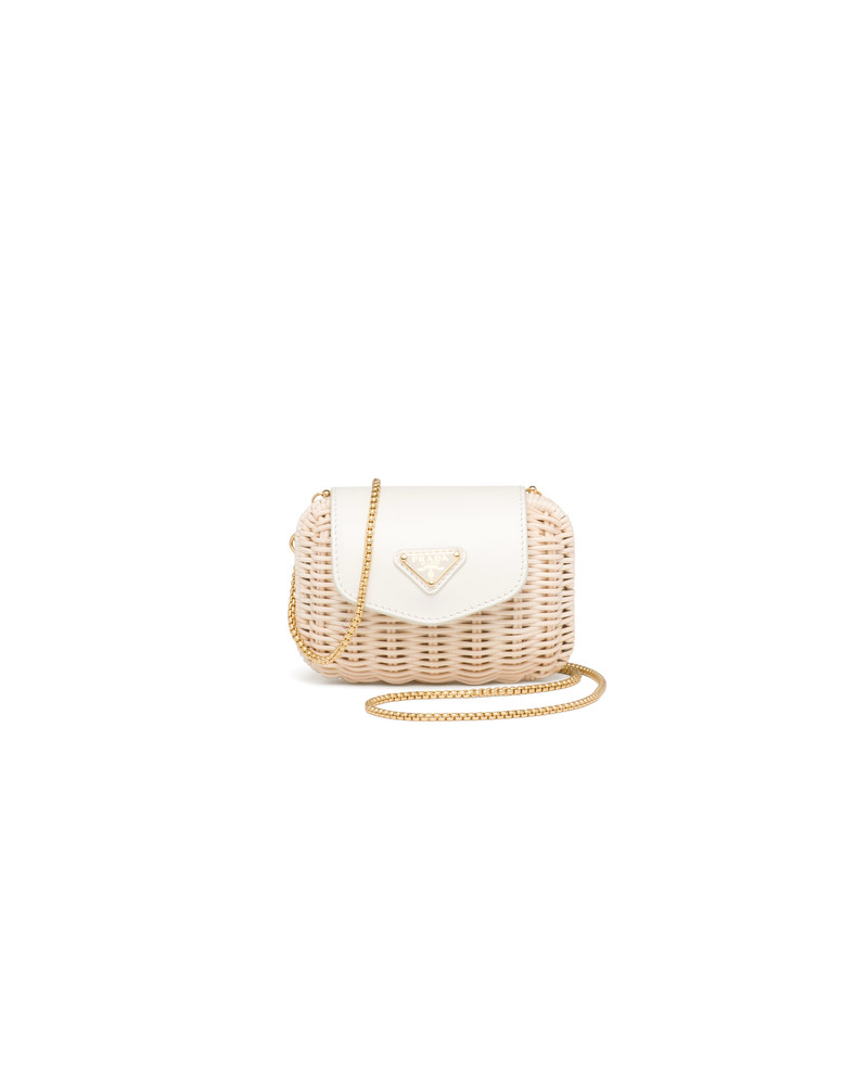 Wicker and leather mini bag 1