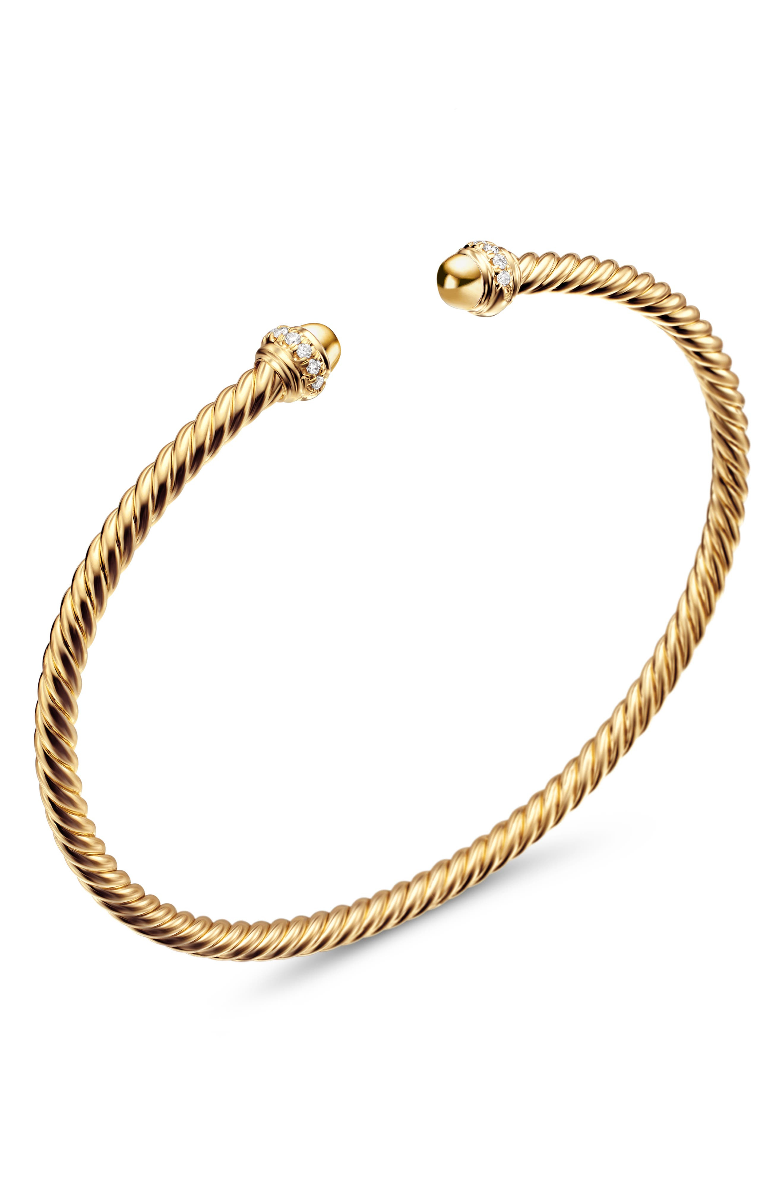 David Yurman Cablespira® 18K Yellow Gold & Pavè Diamond Bracelet, 3mm at Nordstrom - 5
