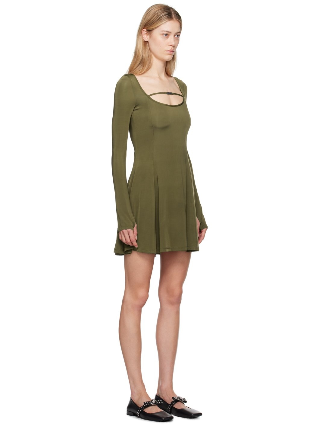 Khaki Flared Minidress - 2