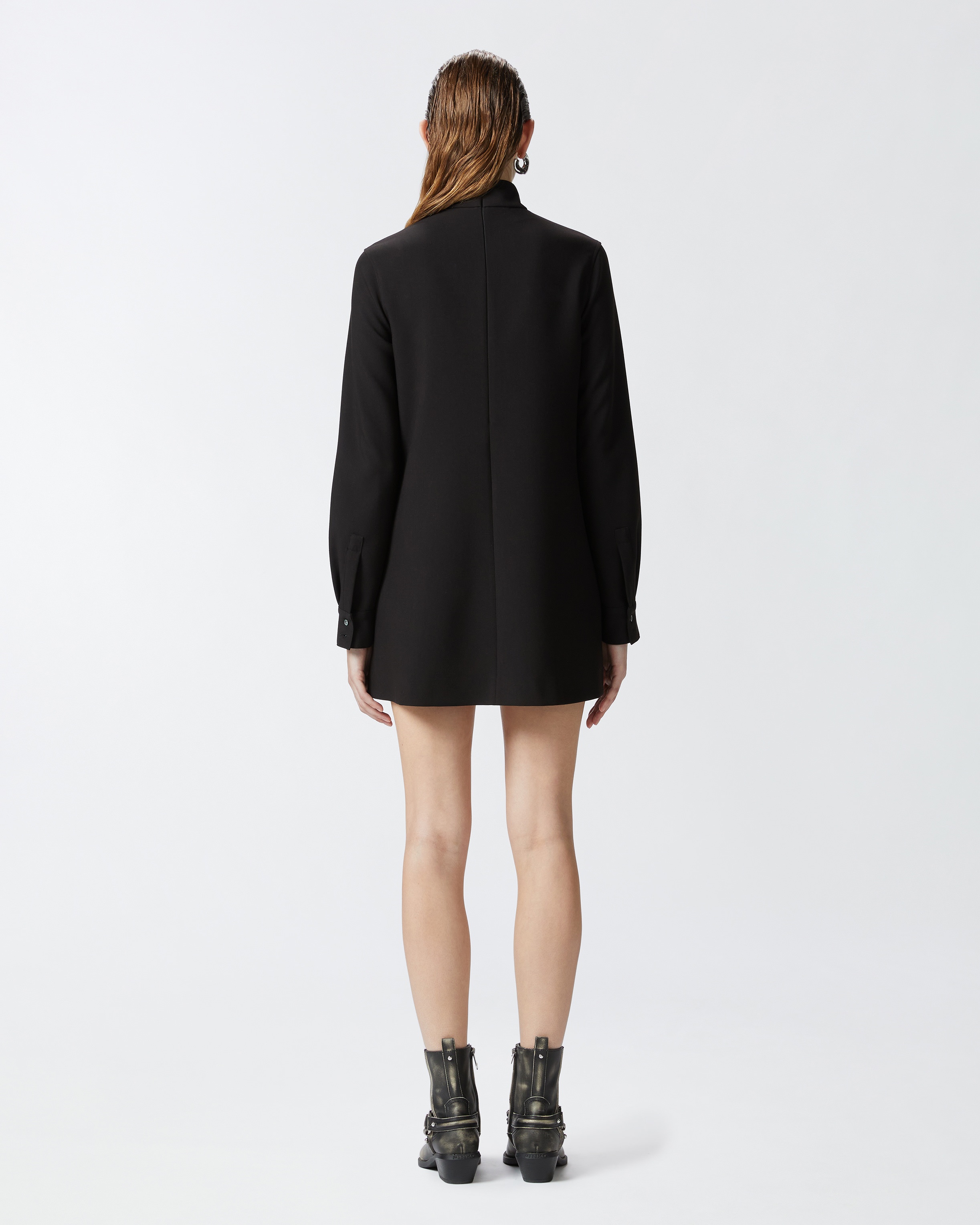 HIGH-NECK MINI DRESS IN TECHNICAL FABRIC - 4