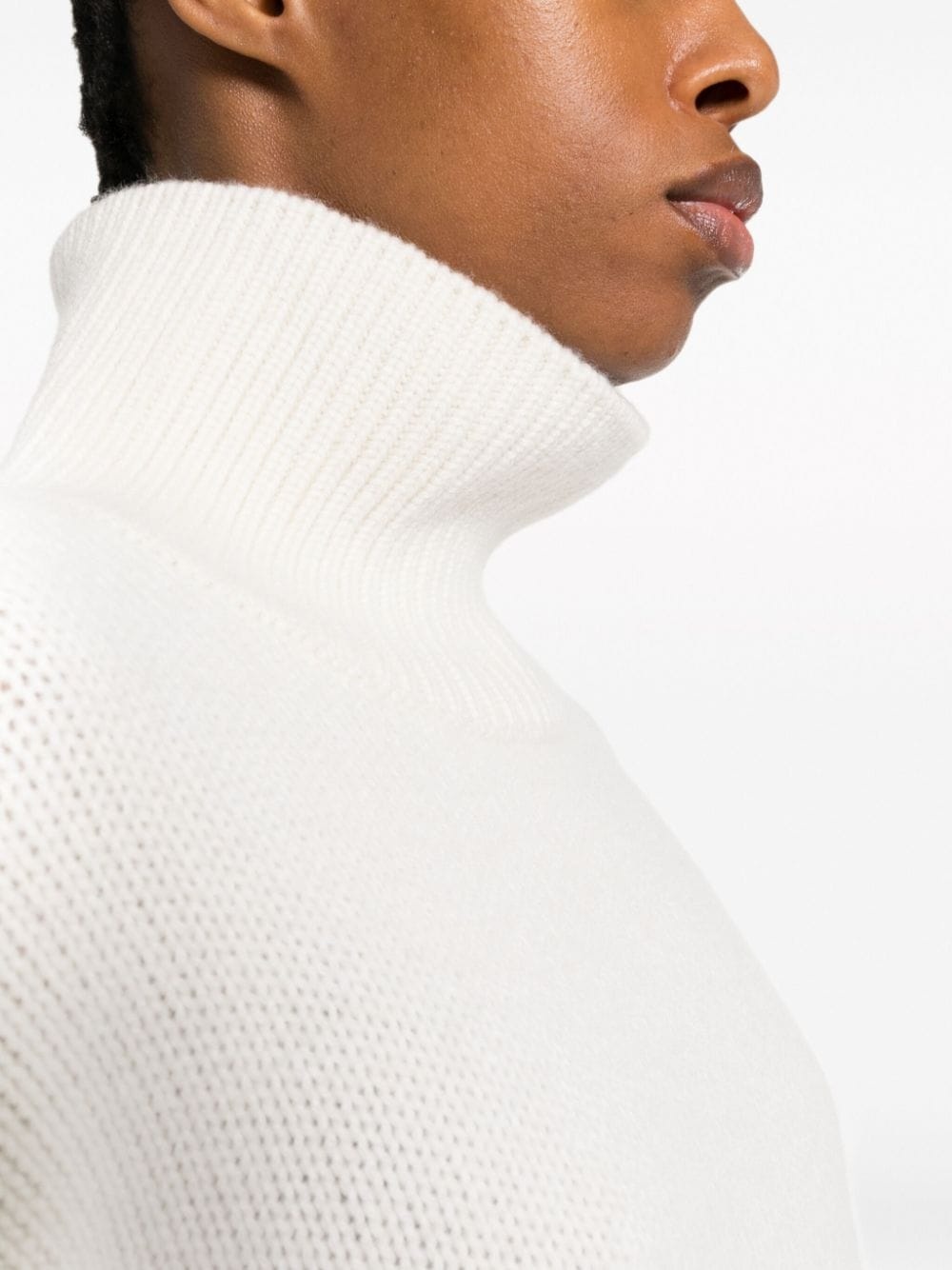 roll-neck ribbed cashmere jumper - 5
