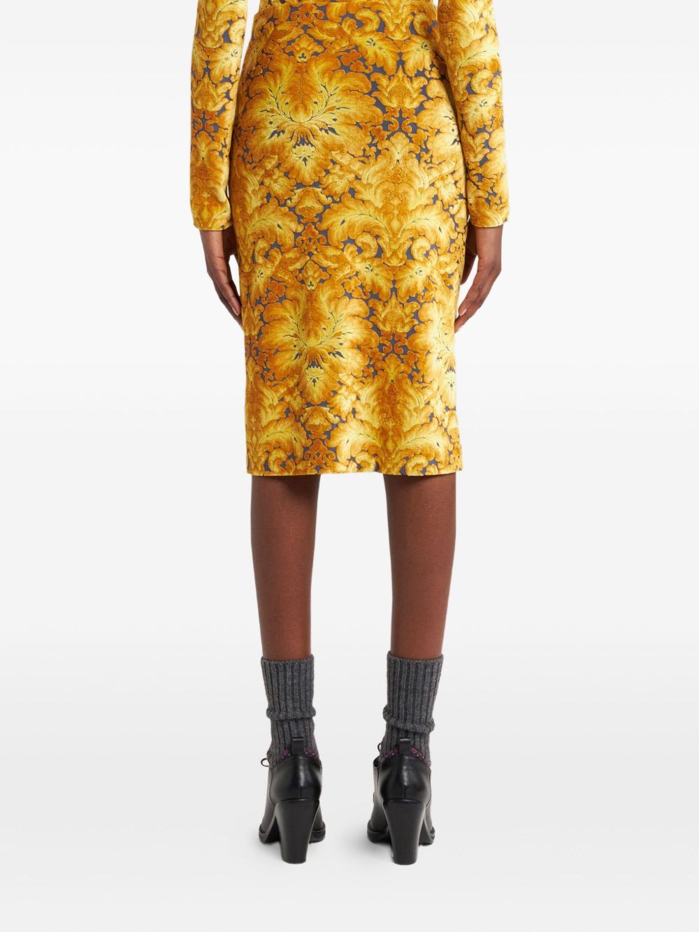 chenille jacquard midi skirt - 4
