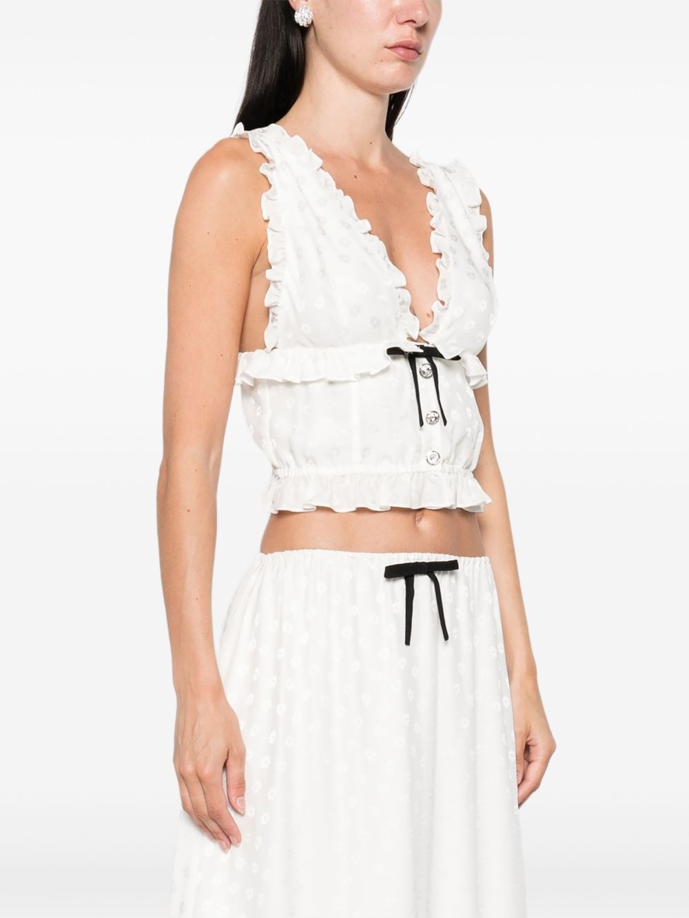 bow-detail sleeveless top - 3