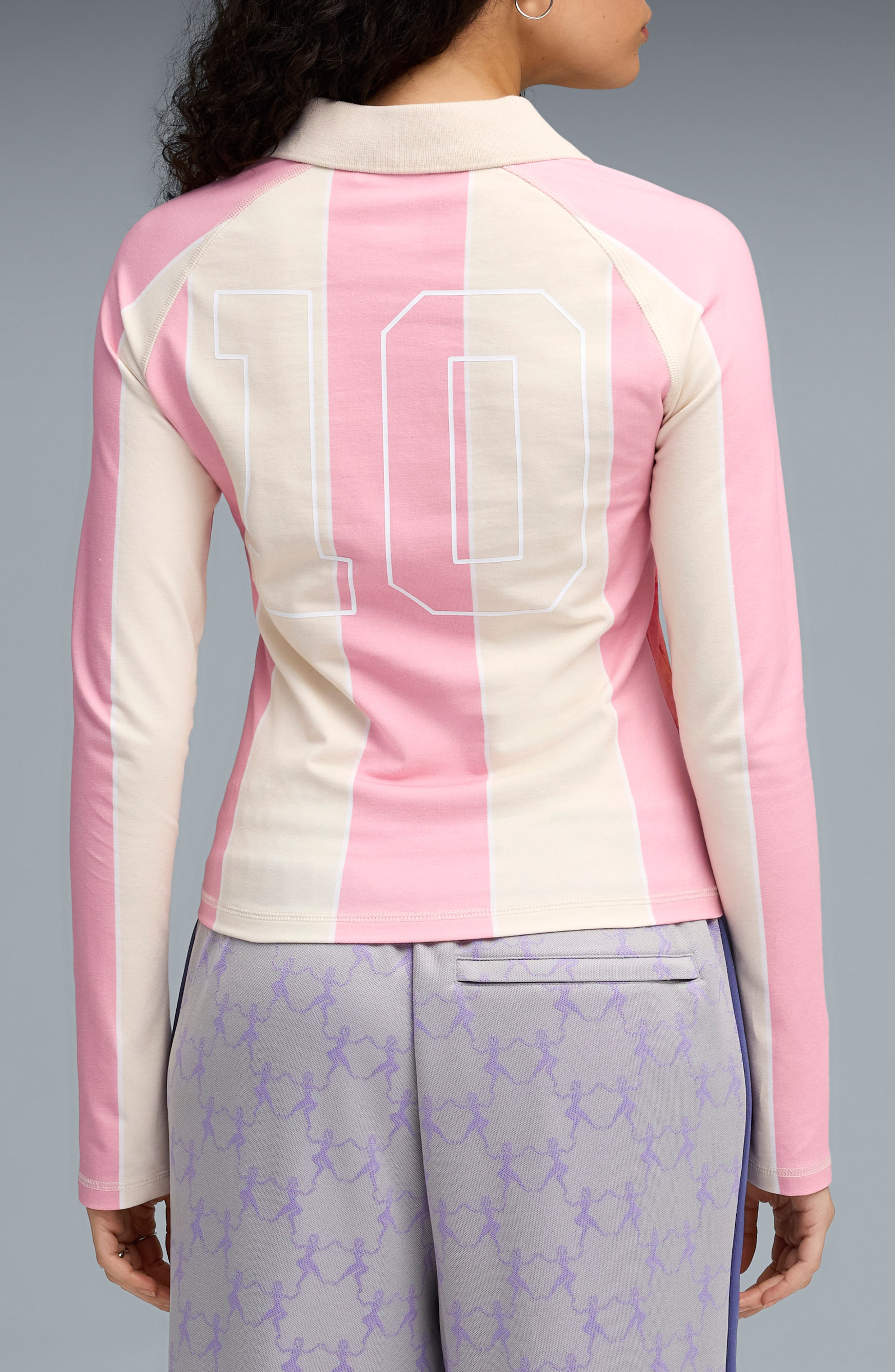 PUMA x KidSuper Long Sleeve Cotton Goalie Jersey in Poised Pink at Nordstrom - 2