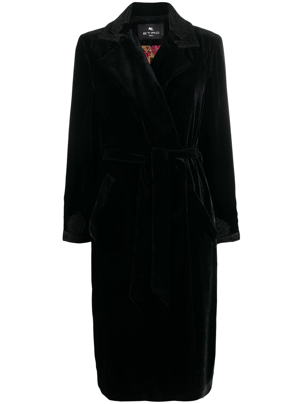 embroidered velvet coat - 1