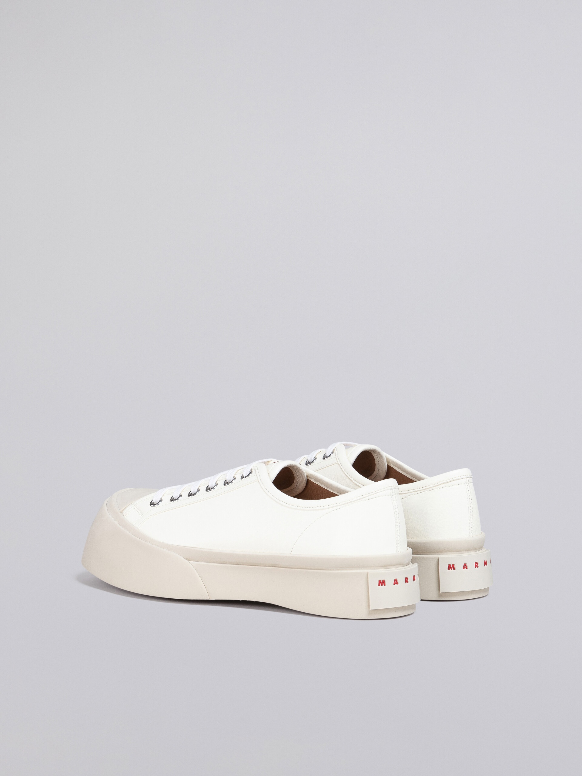 WHITE NAPPA LEATHER PABLO LACE-UP SNEAKER - 3