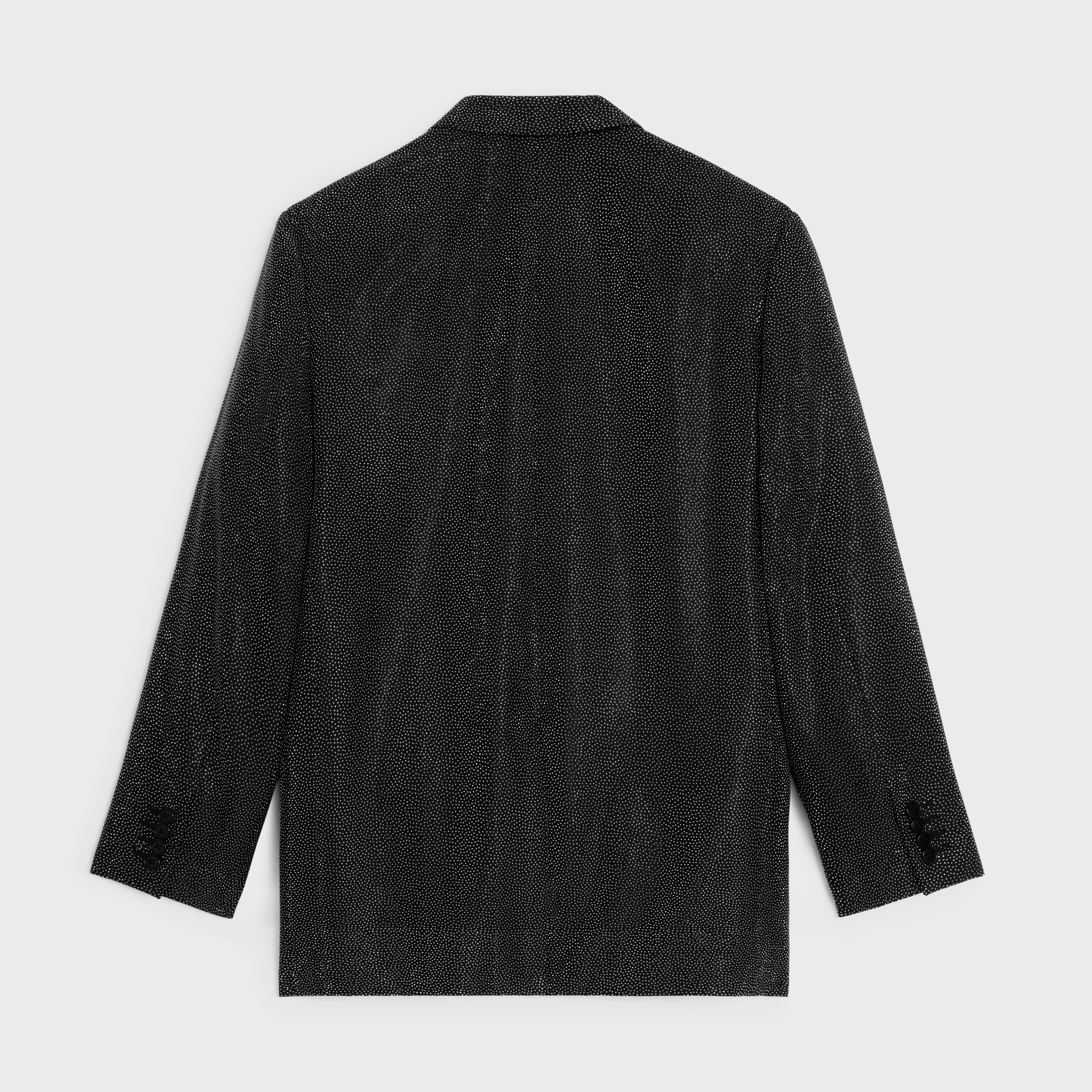 boxy jacket with studs in wool gabardine - 2