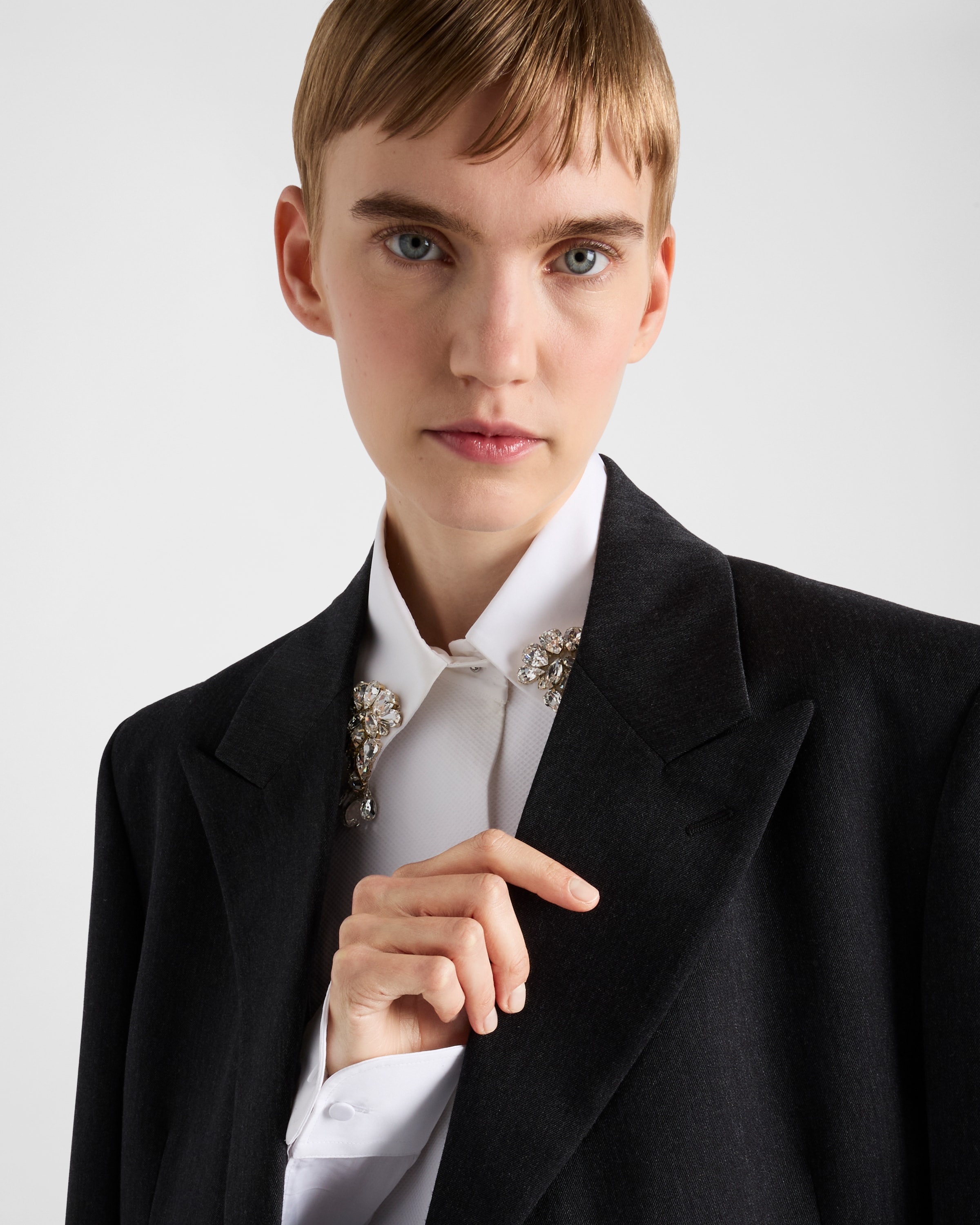 Double-breasted gabardine jacket - 3