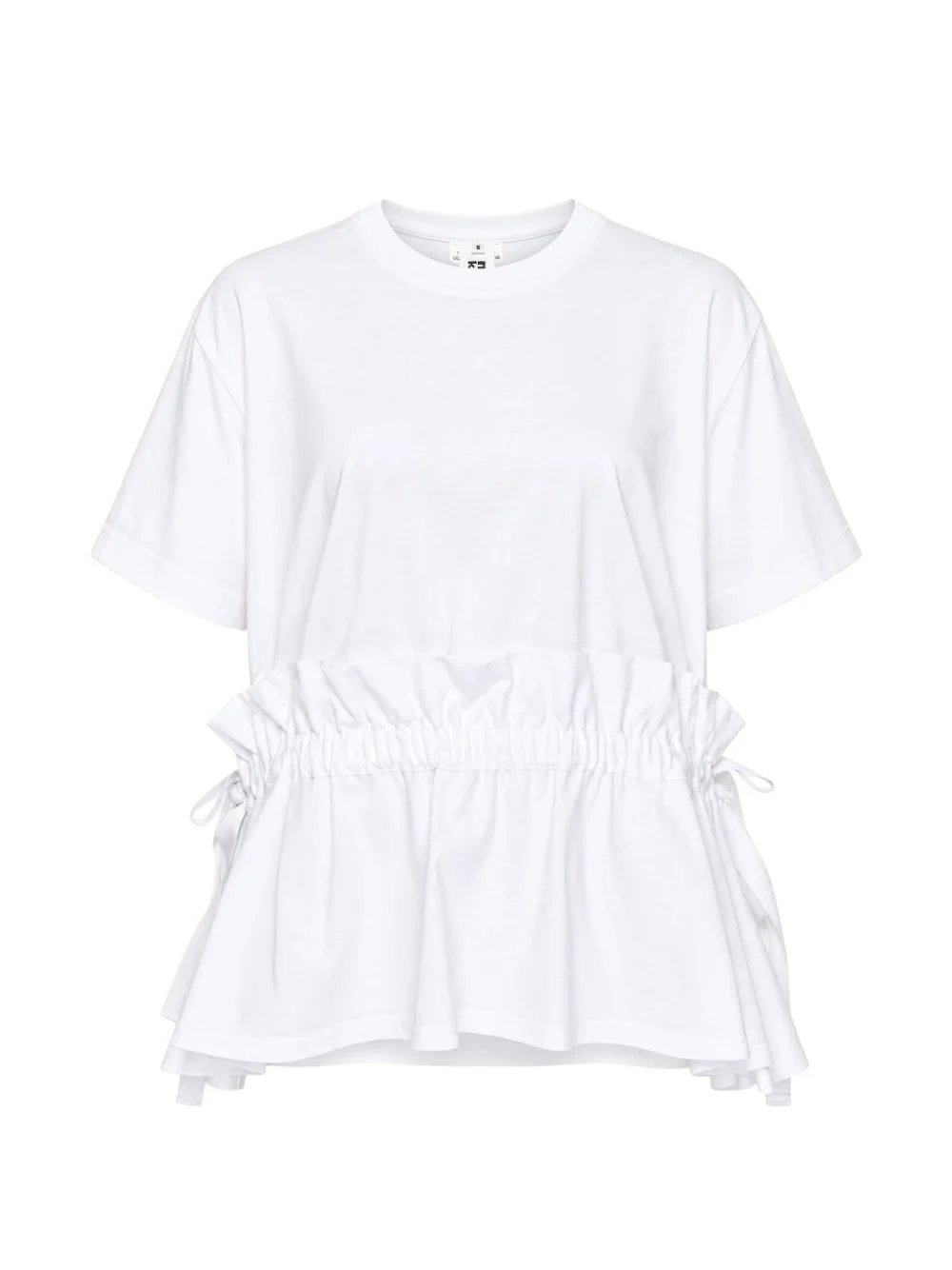 ruffled drawstring T-shirt - 1
