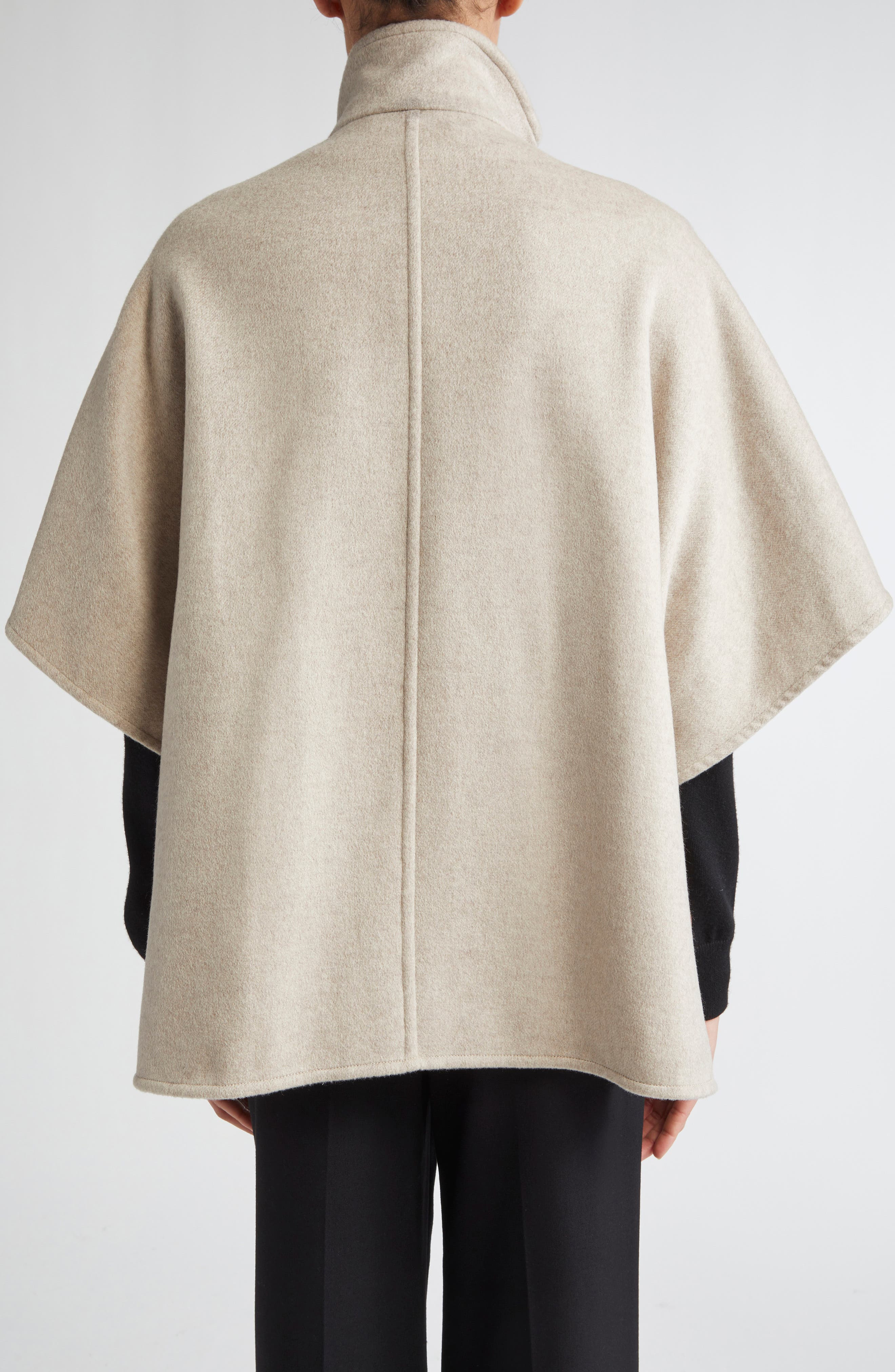 Max Mara Venere Double Face Cashmere Cape in Beige at Nordstrom - 2