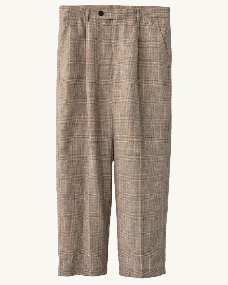 PLAID LINEN PLEATED TROUSER 1