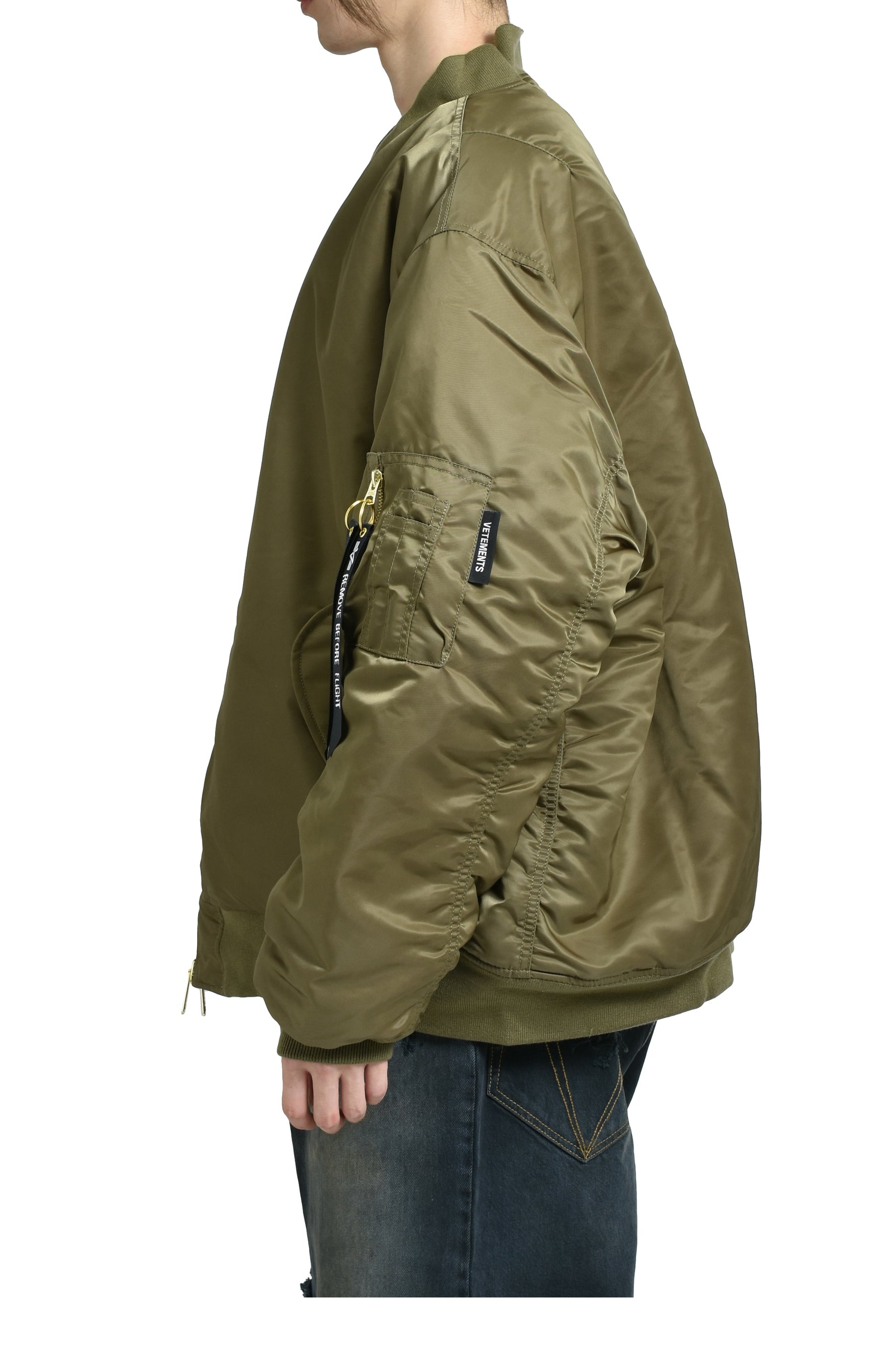 CUT-UP BOMBER JACKET / GRN - 3