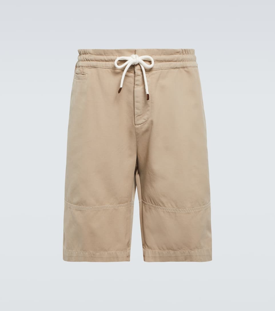 Drawstring cotton shorts - 1