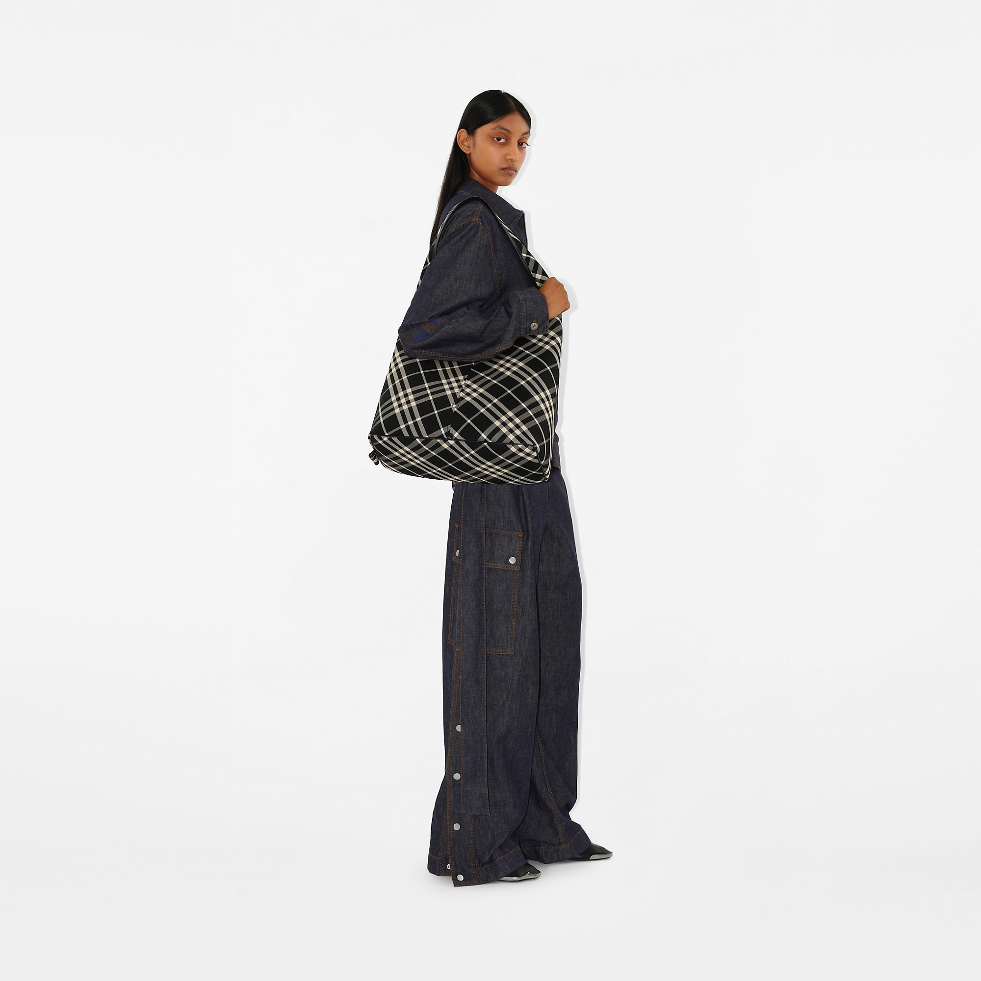 Large Check Shoulder Bag - 3